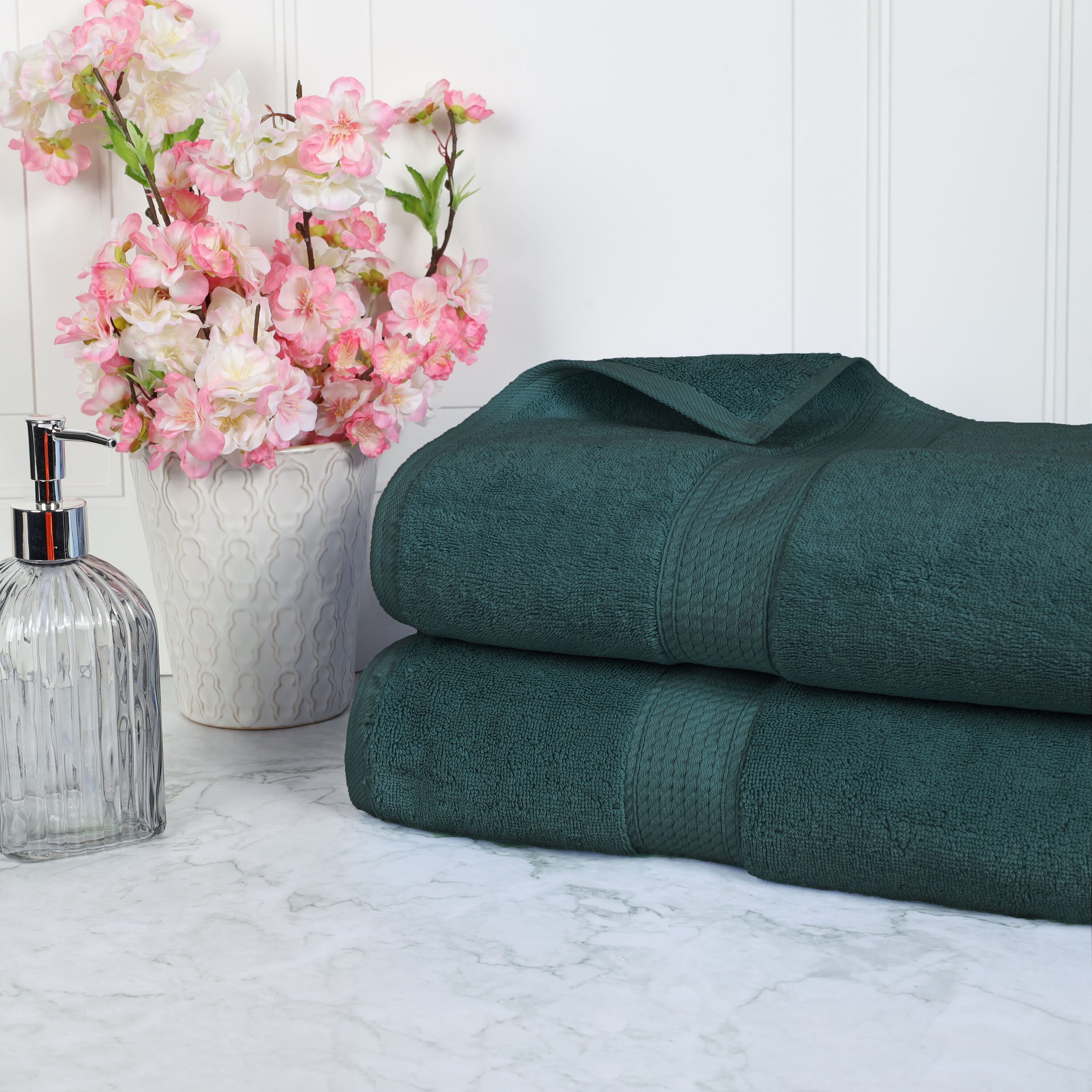 Superior 2 -Piece Teal Egyptian cotton Quick Dry Bath sheet