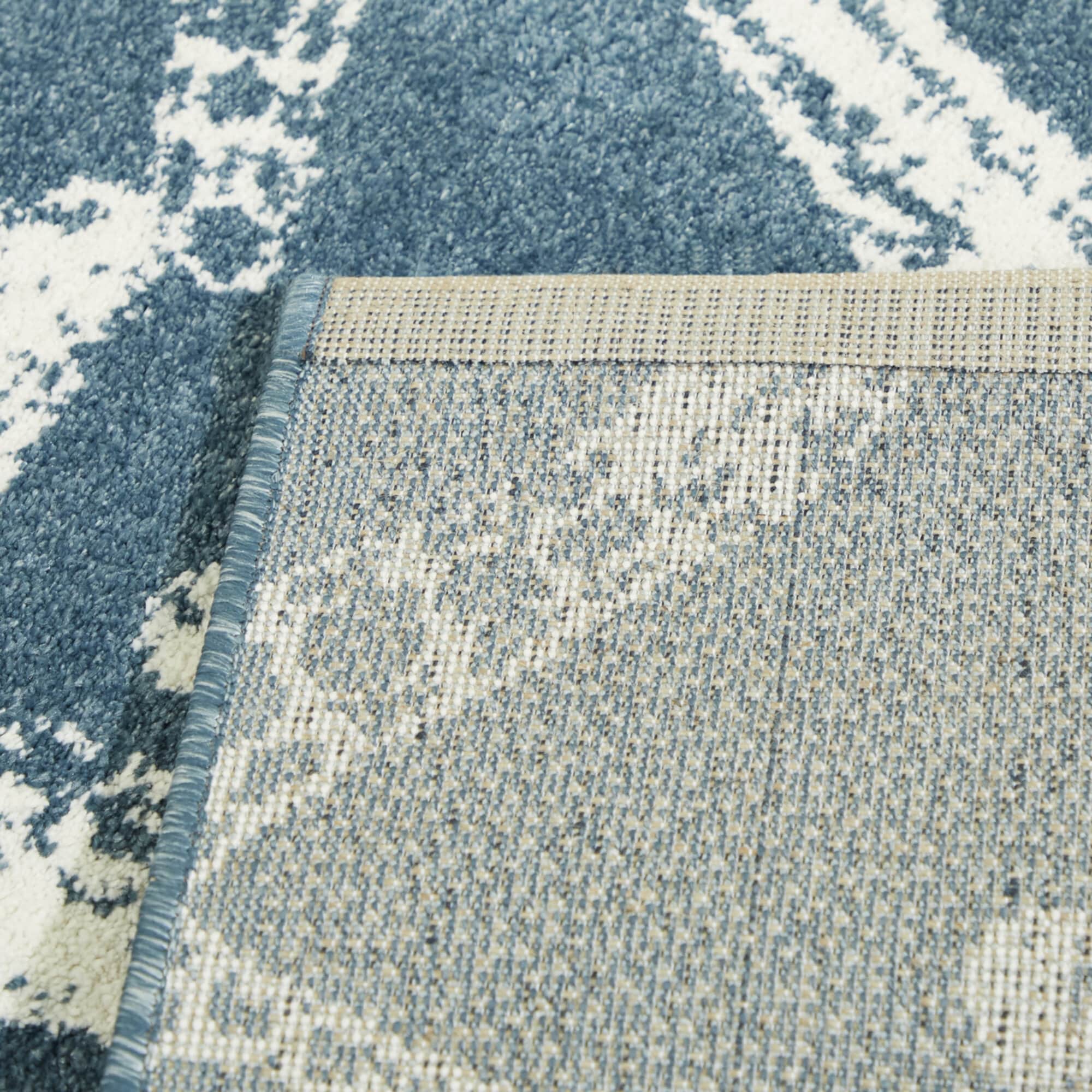 Leyton Blue and White Starfish Coastal Runner Rug