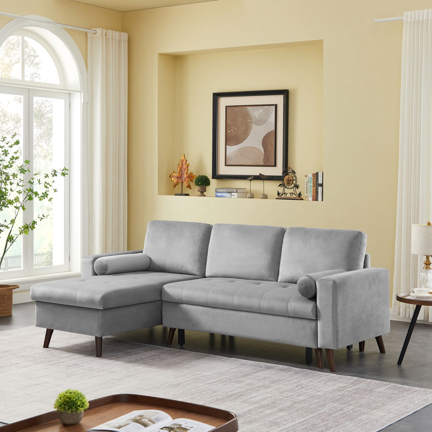JASMODER W668S00021 57.00-Inches Modern Grey Sofa