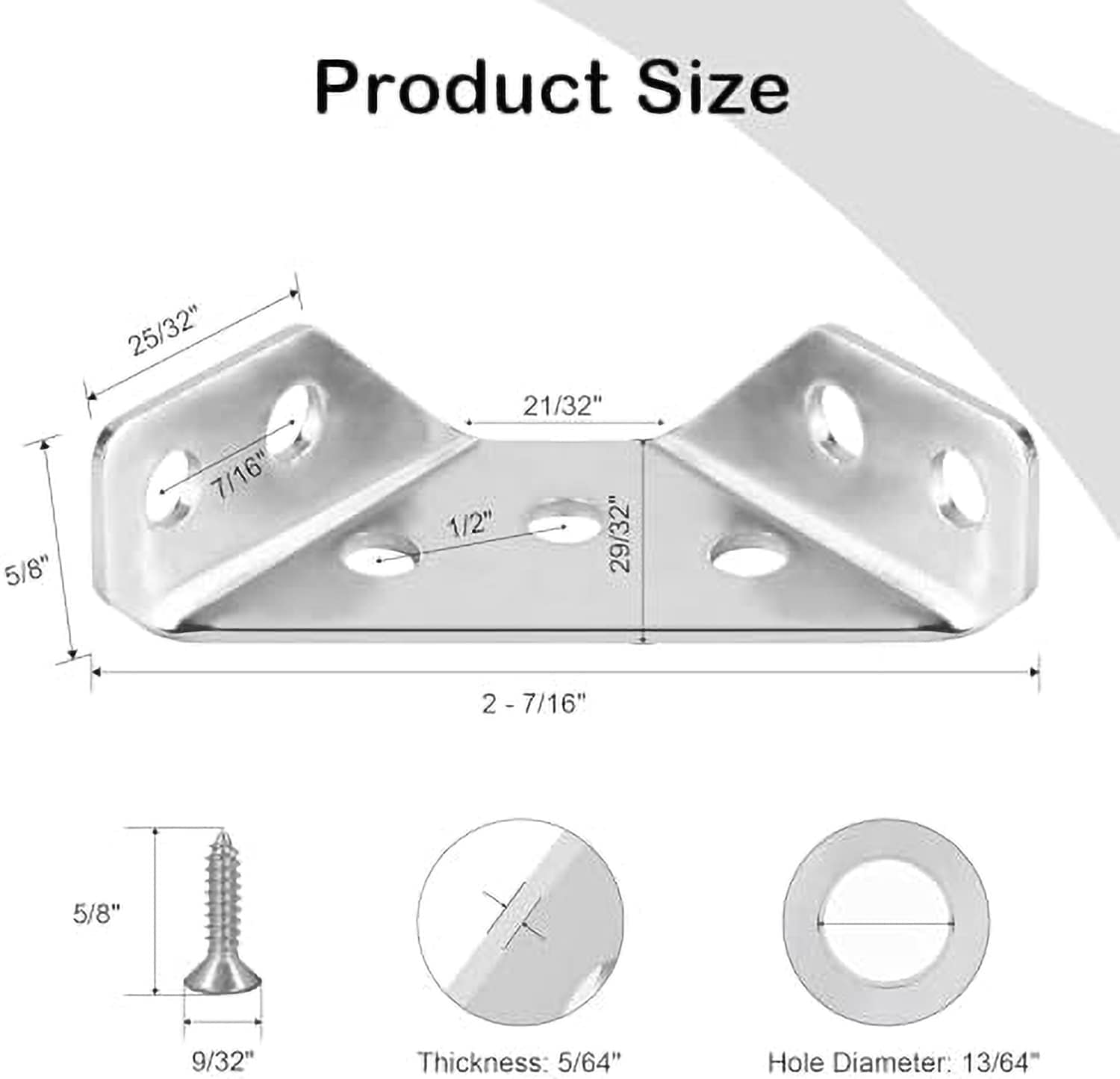 Etokfoks 12 Pack Universal Stainless Steel Furniture Corner Connectors ...