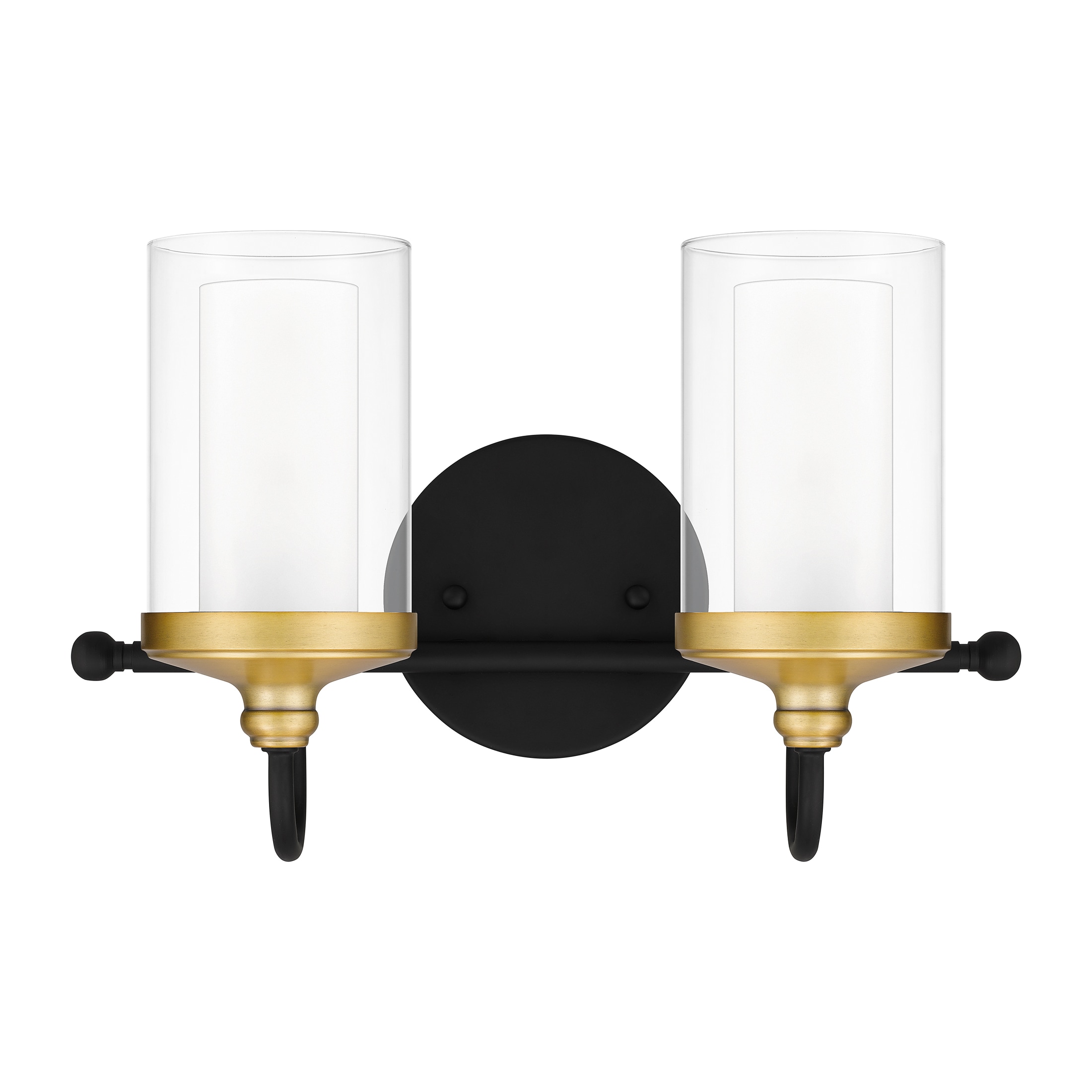 Quoizel ROW8615MBK Rowland 15-in 2 -Light Matte Black Transitional Vanity light