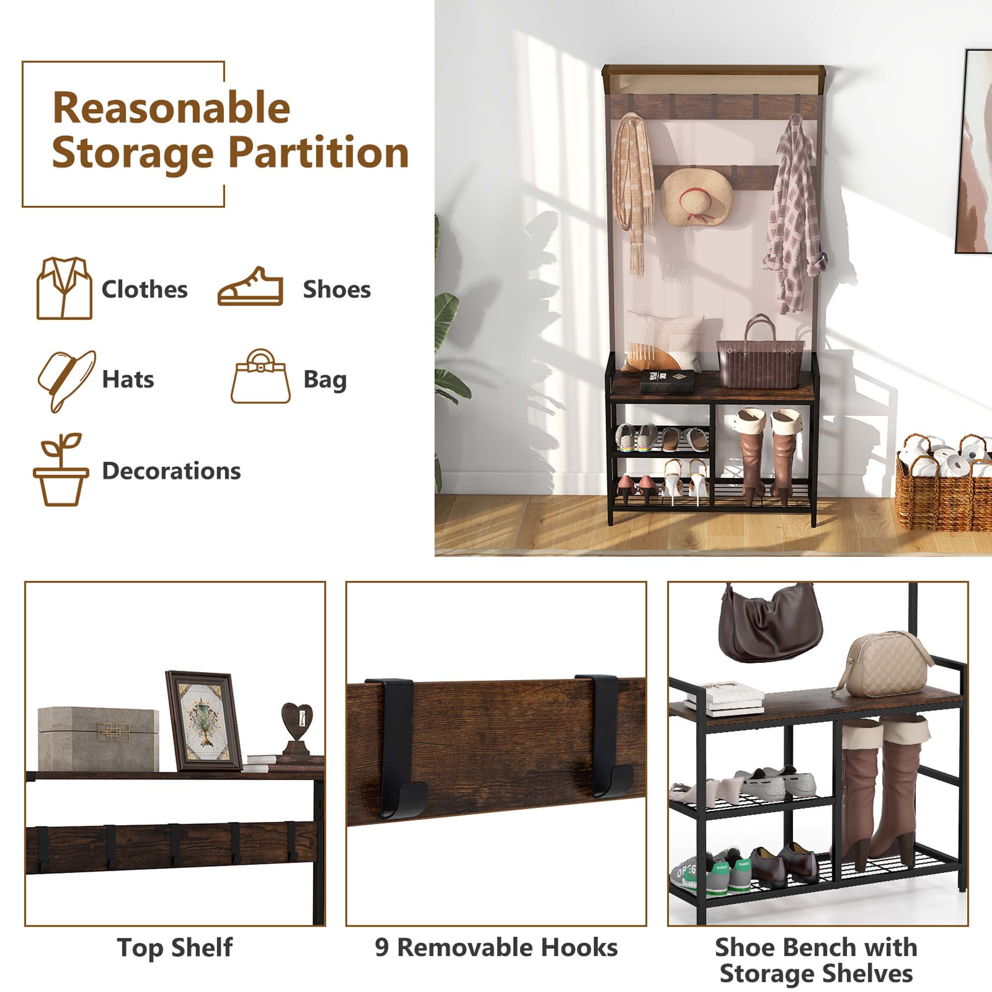 Goplus LWS00498 Coatrack-Stands-Pedestals - View #7