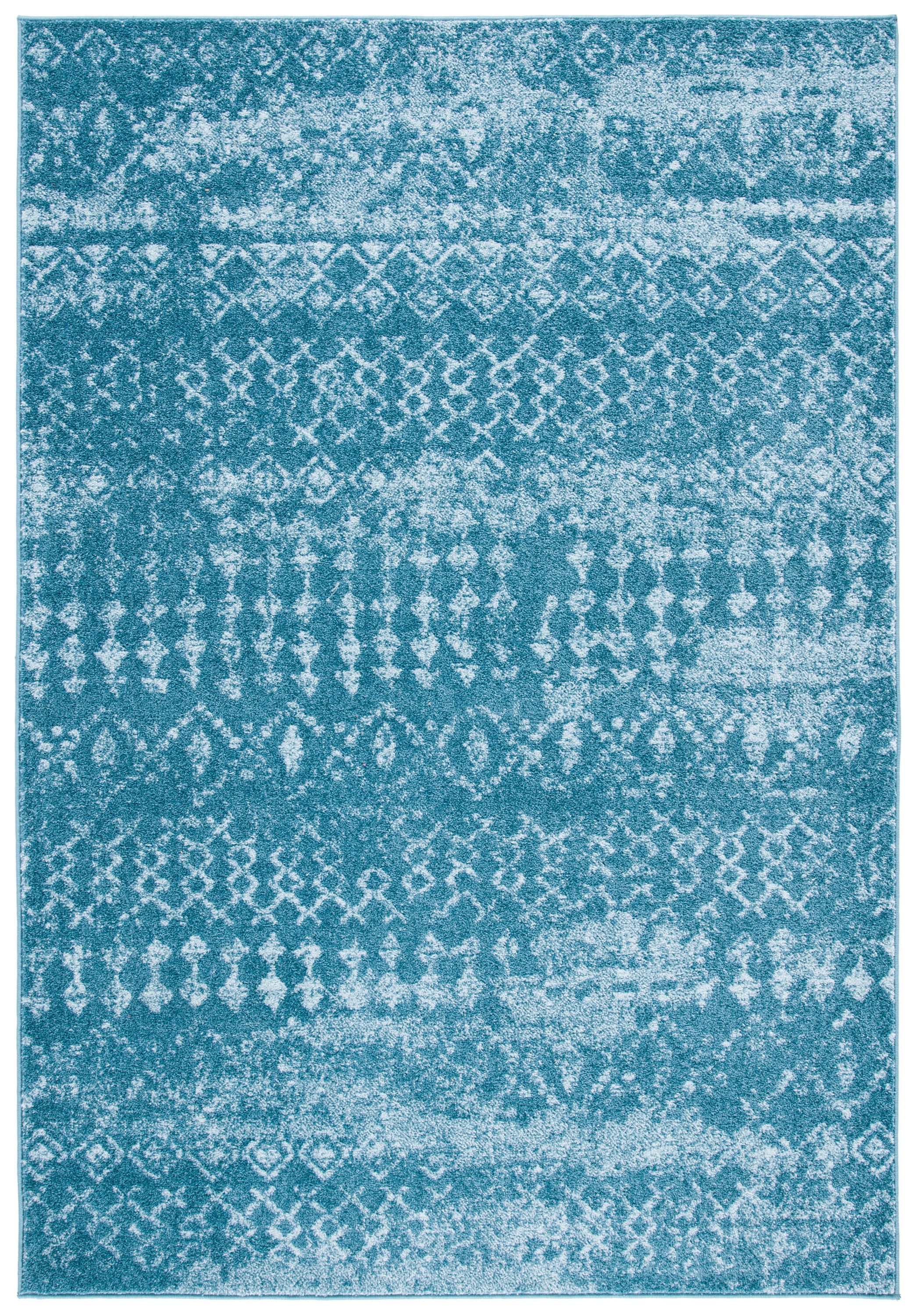 Safavieh TUL240M-5 Tulum Astra 5 x 8 (ft) Loomed Polypropylene Turquoise/Blue Rectangular Indoor Geometric Bohemian/Eclectic Area rug