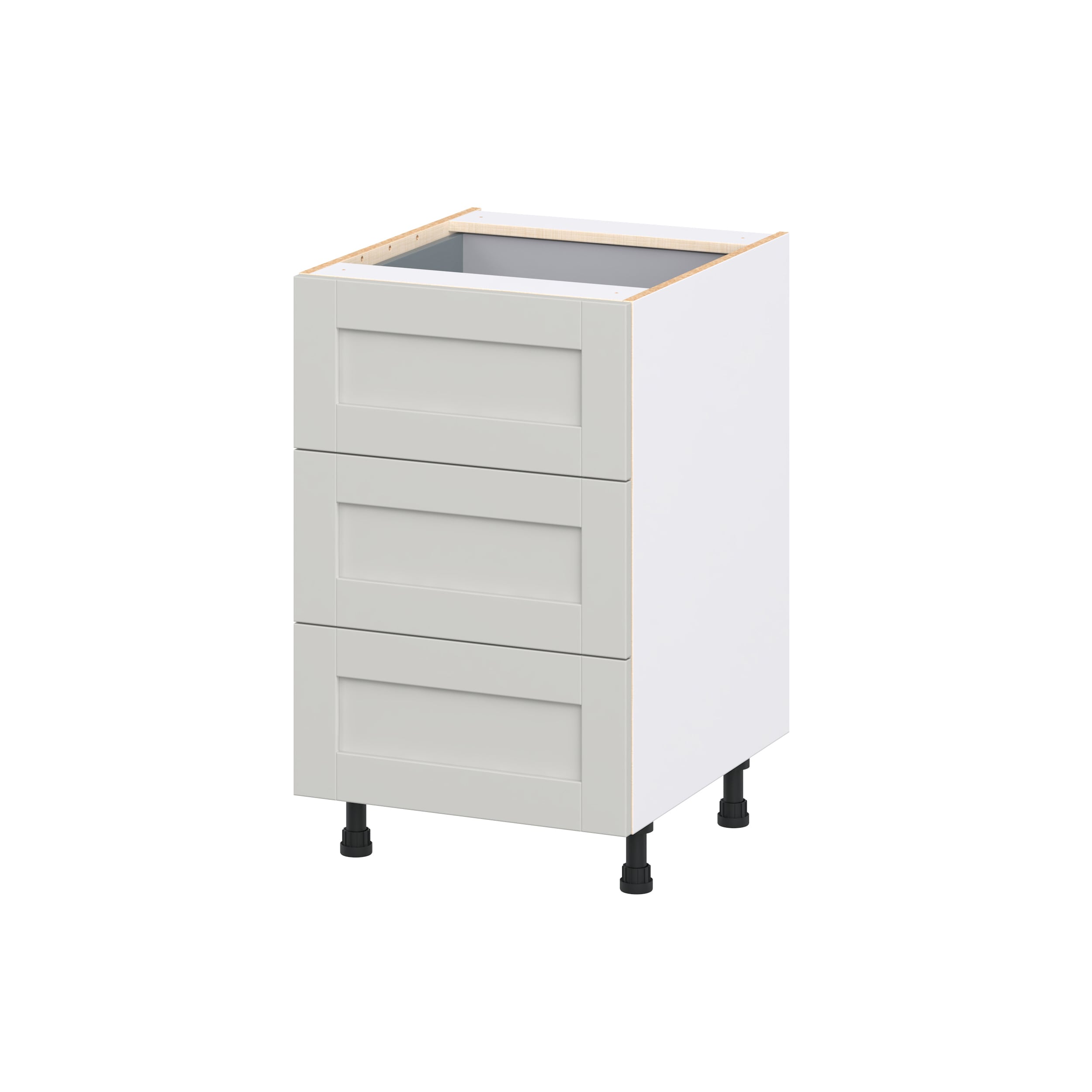 Hugo&Borg DSB3DA21I1-CH Charlesberg 21-in W x 34.5-in H x 24.5-in D Light Gray 4 -Drawers Drawer Base Fully assembled Cabinet Recessed Panel Shaker