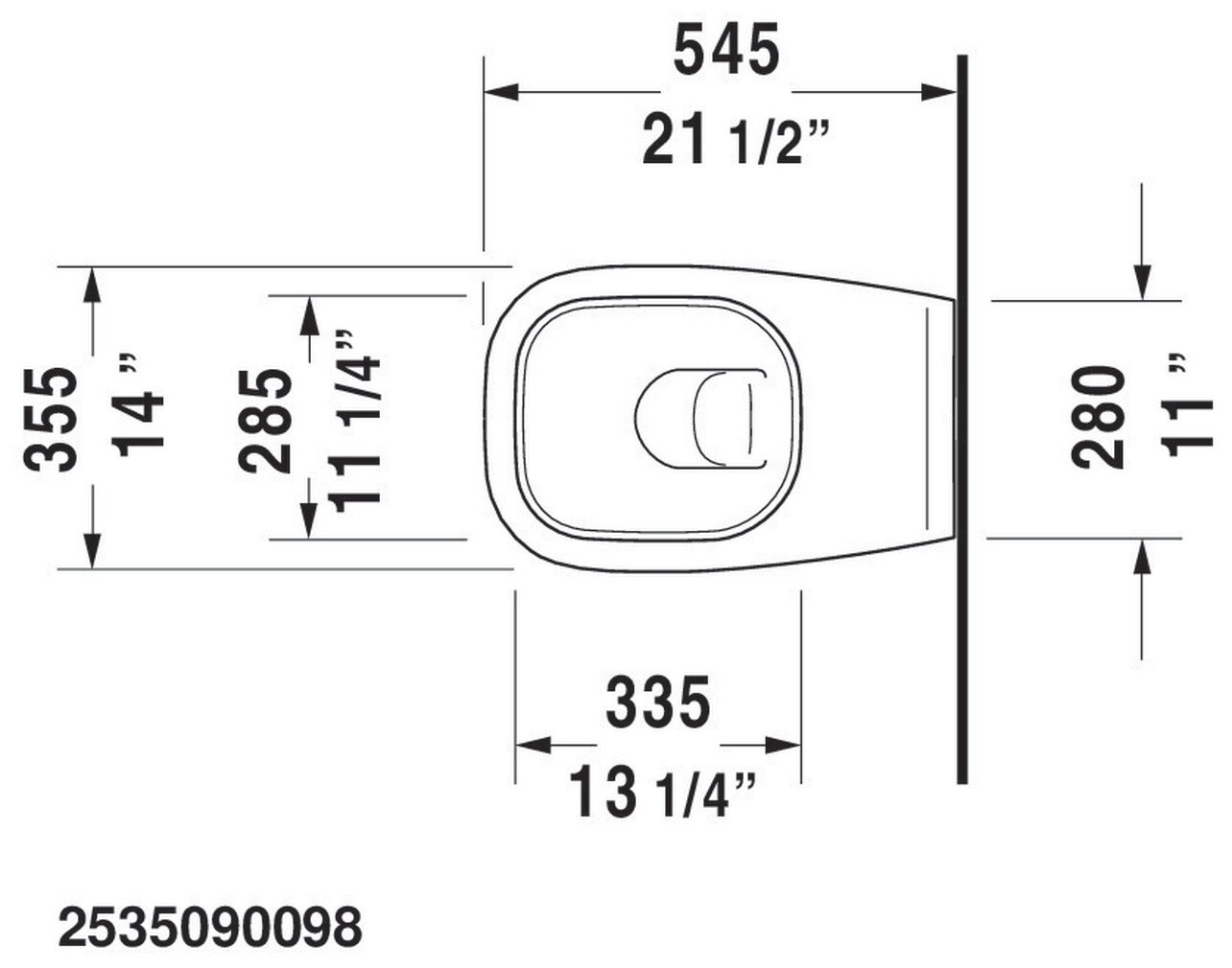 White Wall Mounted Dual Flush Elongated Toilet Bowl