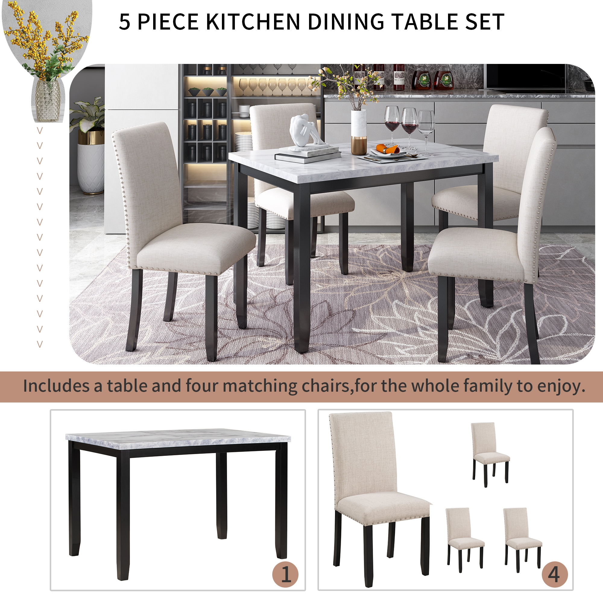 Mondawe OR-S0040K-TR Dining-Sets - View #5