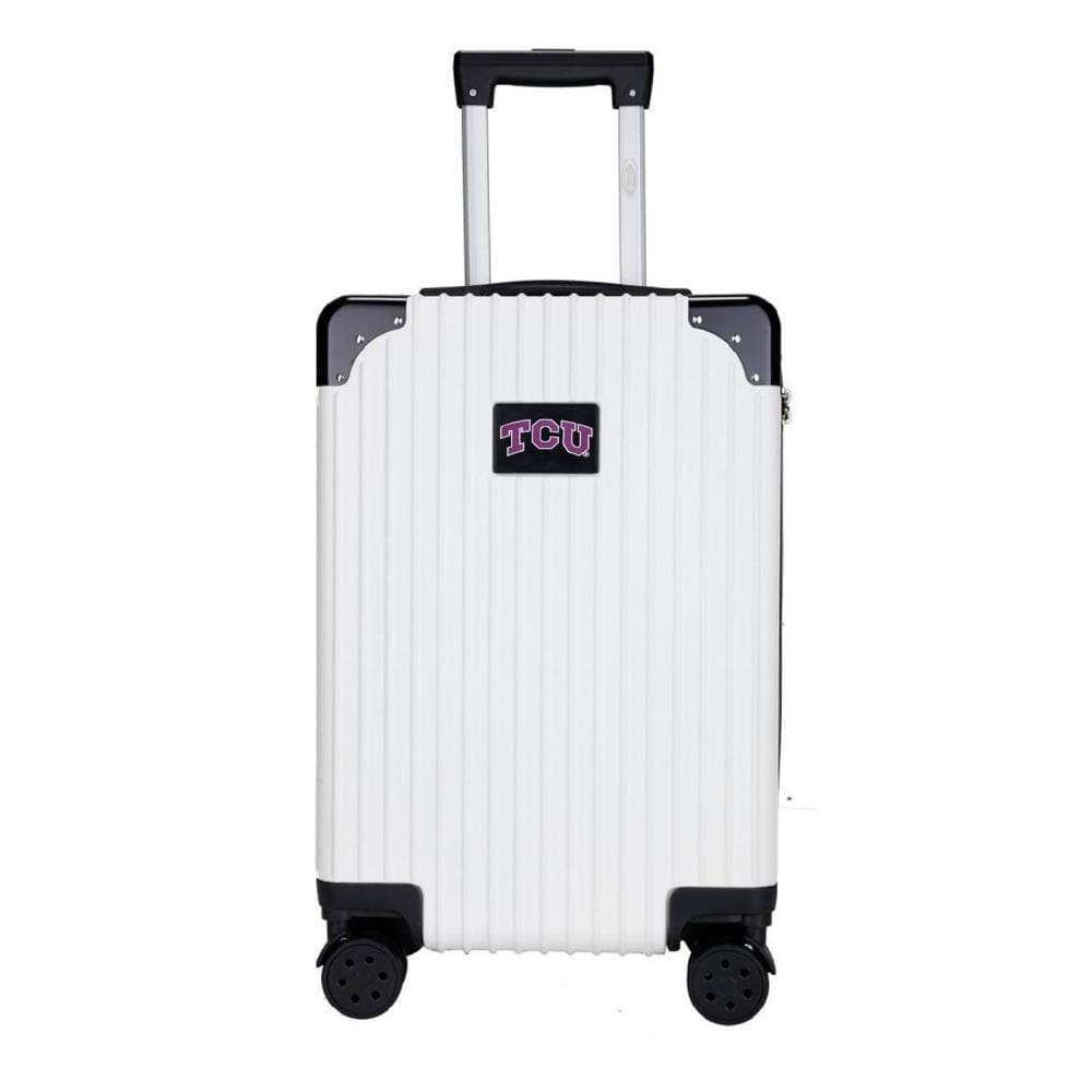 Mojo Licensing CLTCL210_WHITE NCAA Tcu Horned Frogs 23.75 x 15.5 x 9.75 White Polycarbonate Hardshell Carry-on Bag (1-Bag)