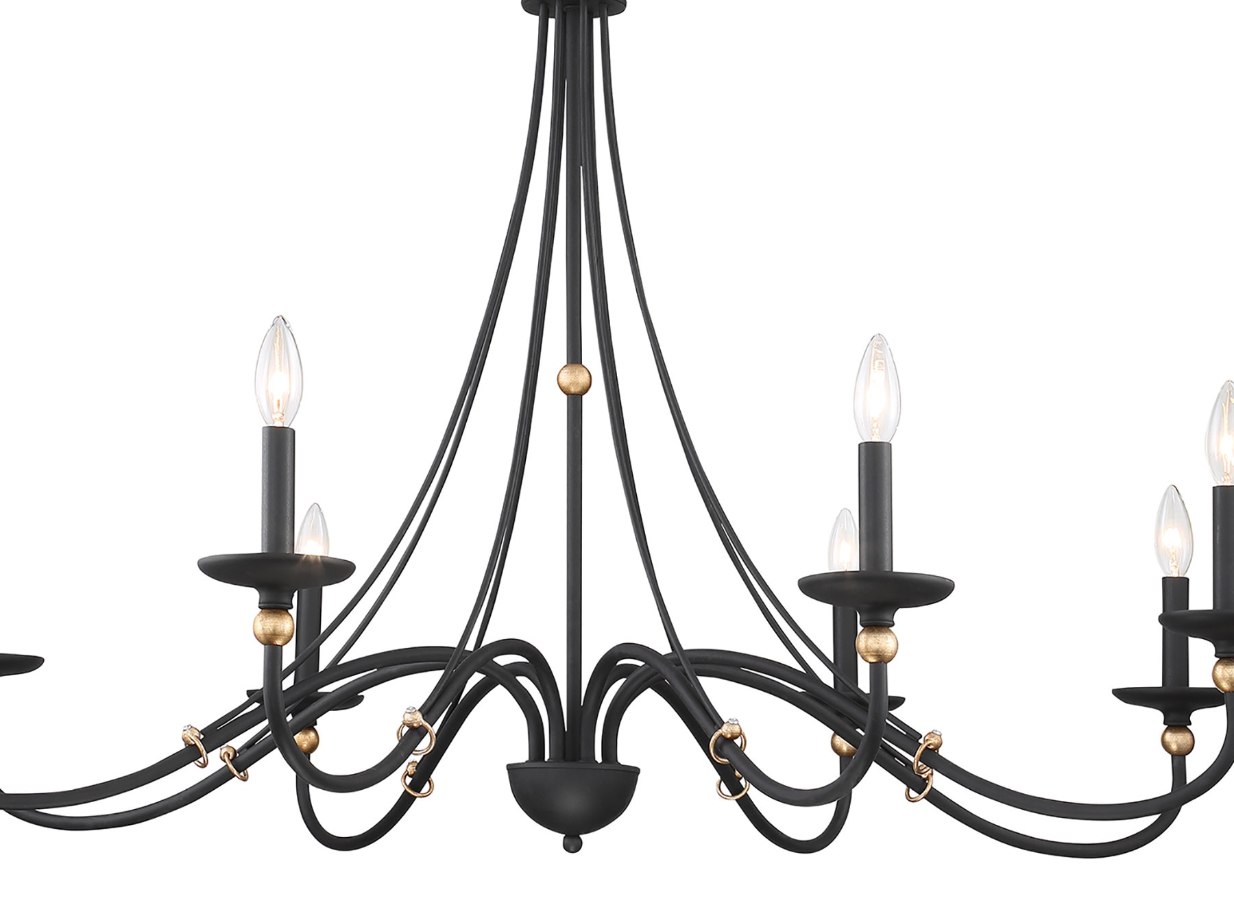 Westchester County Sand Coal and Skyline Gold Leaf 8-Light Chandelier
