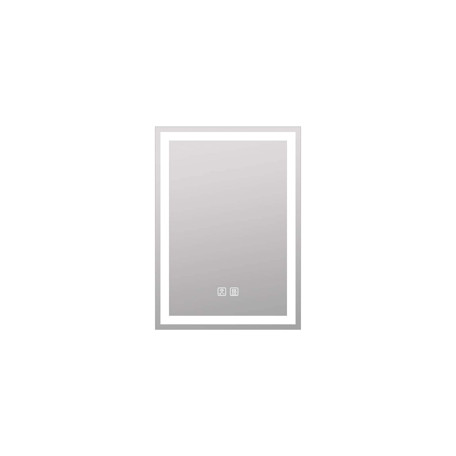 FurniFusion MA042432TD-OL 24-in x 32-in Polished Frameless Rectangle Dimmable LED Lighted Fog Free Bathroom Vanity Mirror ( Silver )