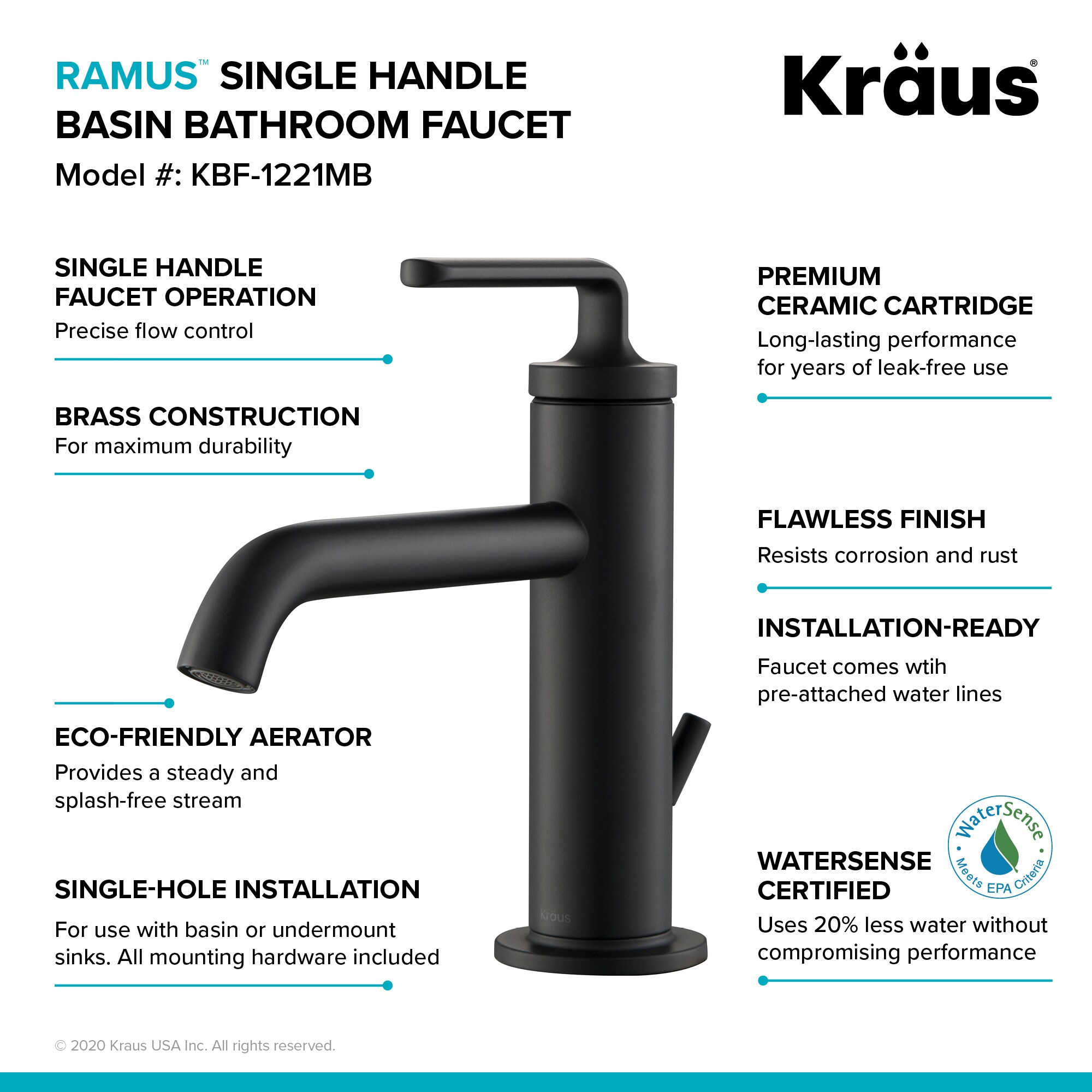 Kraus KBF-1221MB Lavatory-Faucets - View #5
