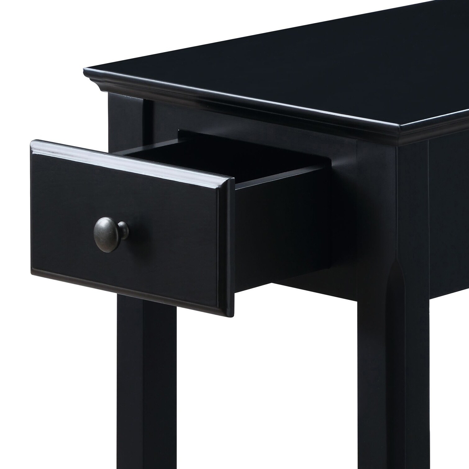FlowLuxe Table with drawer pairing jet black solid wood with Coffee and ...