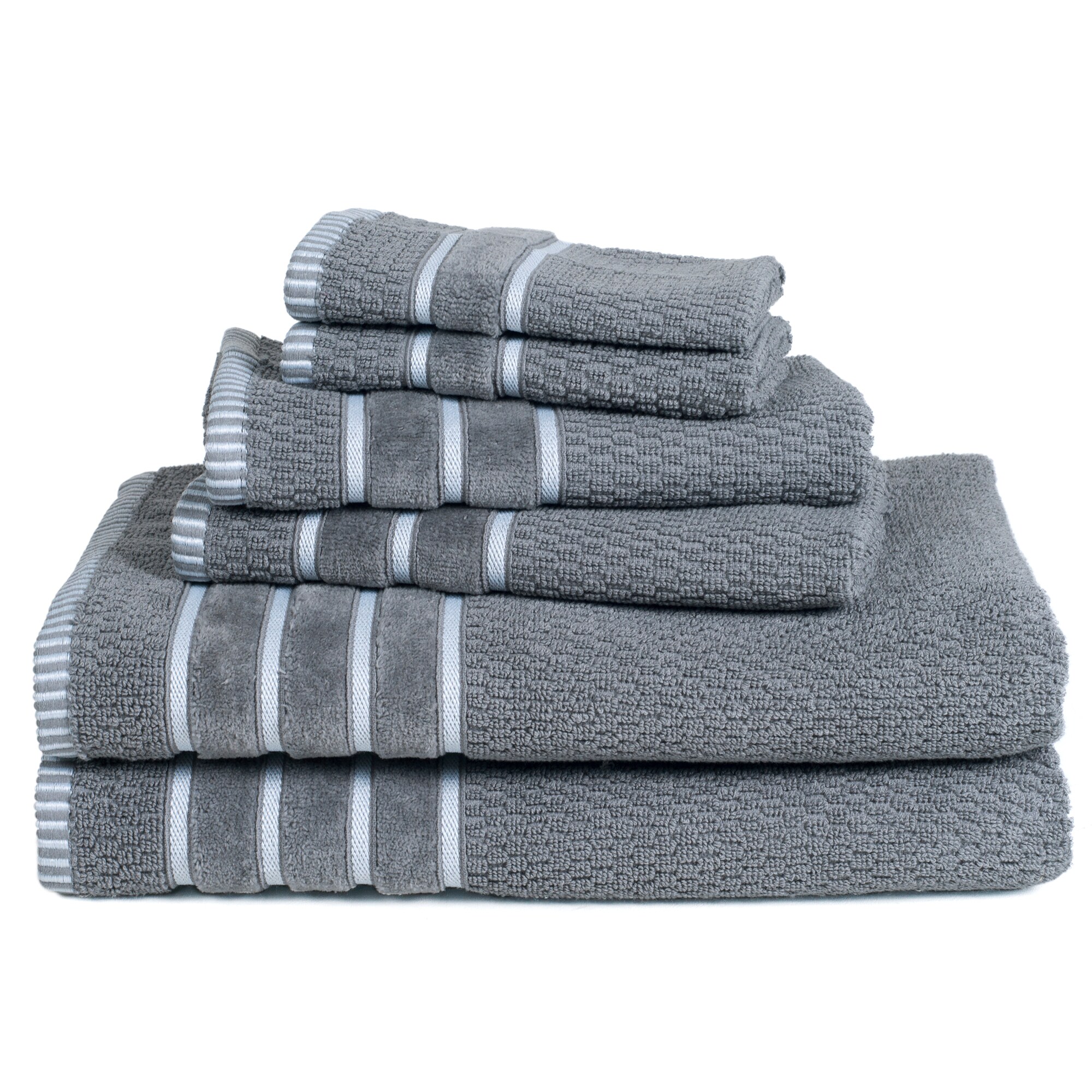 Hastings Home 6-Piece Chocolate Cotton Bath Towel Set (Bath Towels