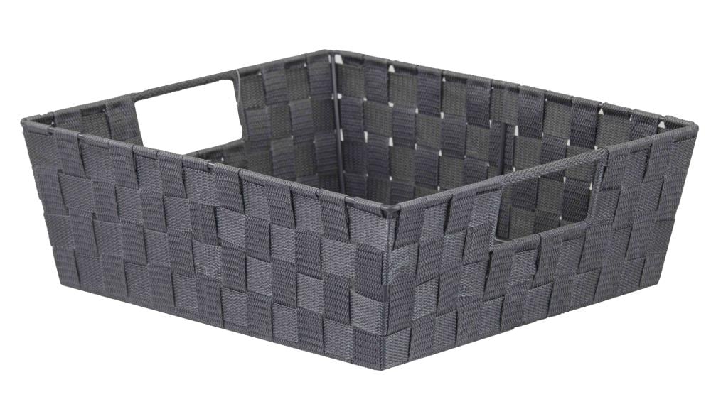 Home Basics LOW55281 ( 15-in W x 5-in H x 13-in D ) GREY Polyester Stackable Bin