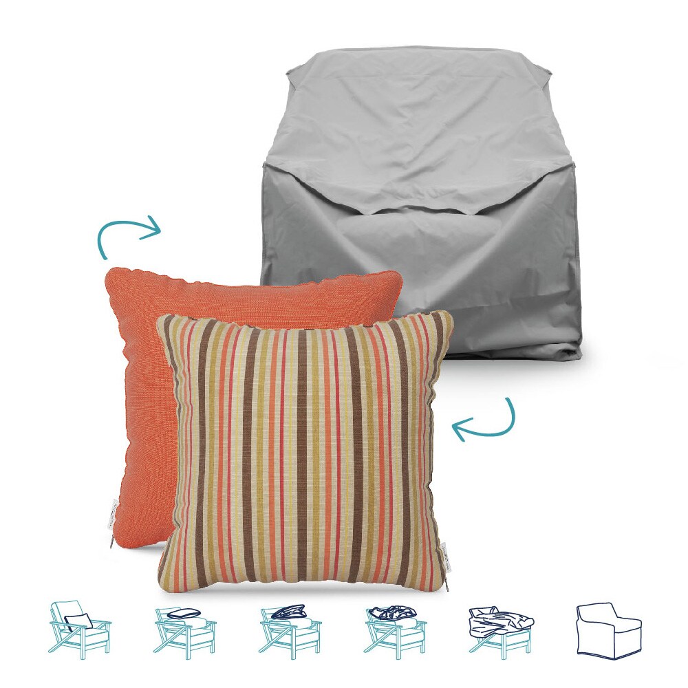 Pillow-to-Cover FH-P2C-18CL-SOLSAN Orange Polyester Patio Furniture Cover For Conversation chair