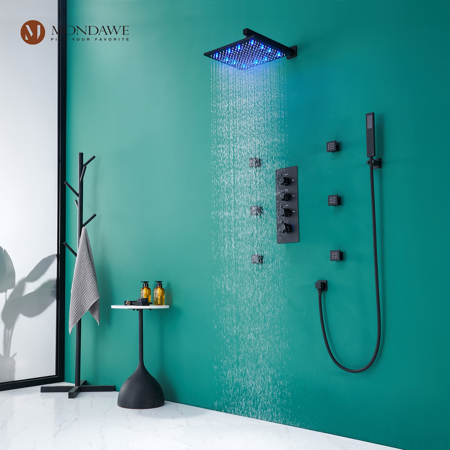 Mondawe MO6006-16GD Showerhead-Bar-Panels - View #3