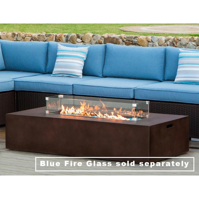 Composite Propane Gas Fire Pit Table, Can You Use A Propane Fire Pit On Covered Porch