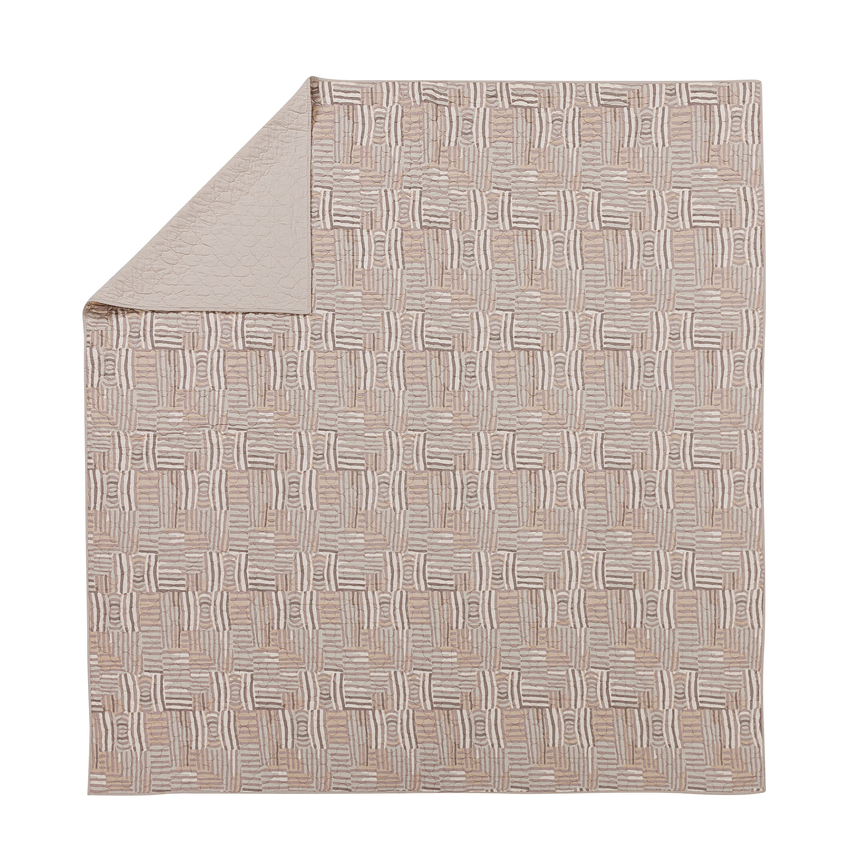 Makers Collective Abrazo qlt st 3-Piece Taupe Full/Queen Quilt Set in ...