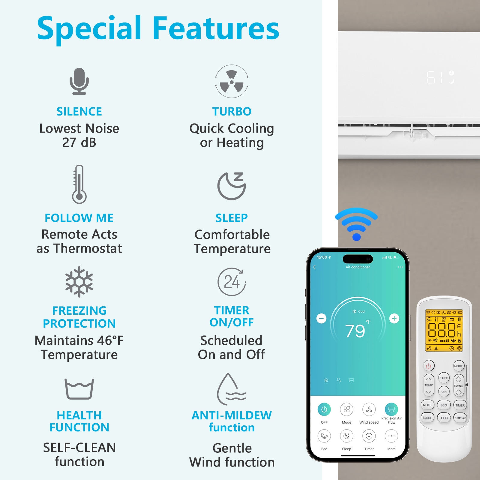 Winado Air Conditioners Single Zone 12000-BTU 19 SEER Ductless Mini Split Air Conditioner Heat Pump Included with 16-ft Line Set 230-Volt LO1G46000599+600 Sansujyuku sansujyuku.com