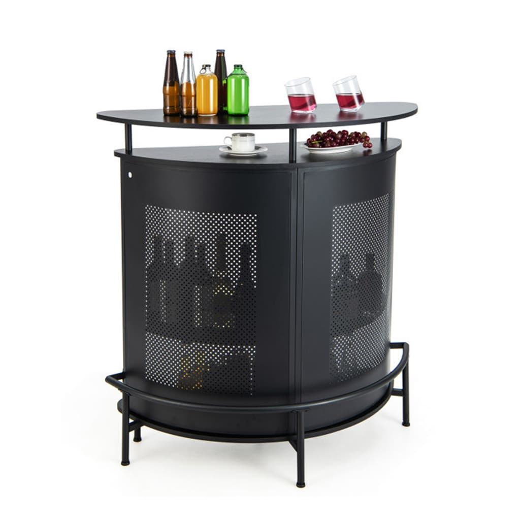 AHIOU HOME ZAAHD-HGMD57ST Ventura Half circle Outdoor Bar height Table 19-in W x 43.5-in L