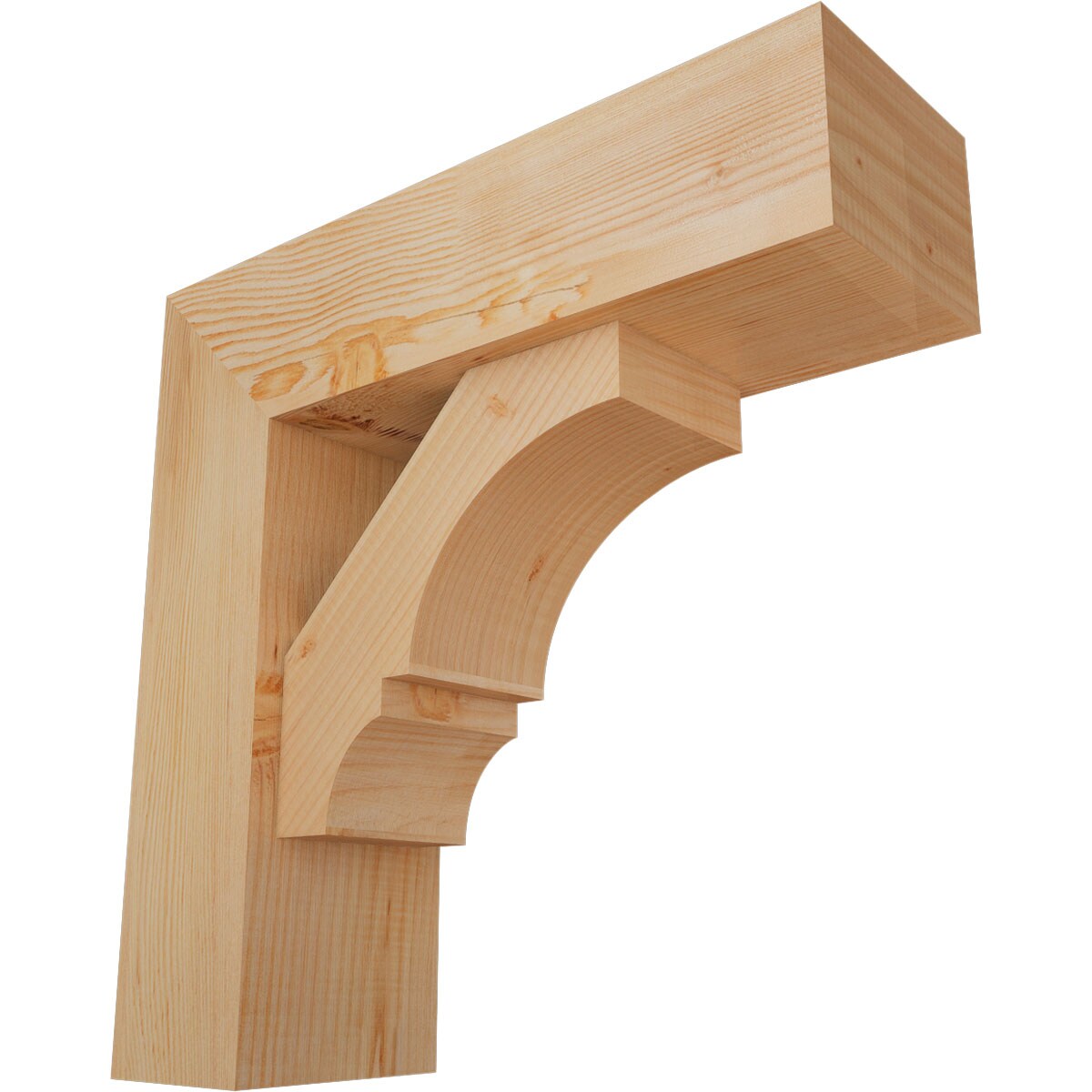 Ekena Millwork 1462174 Balboa block smooth bracket with offset brace 7-1/2-in x 24-in x 24-in Douglas fir Brown Wood Standard bracket