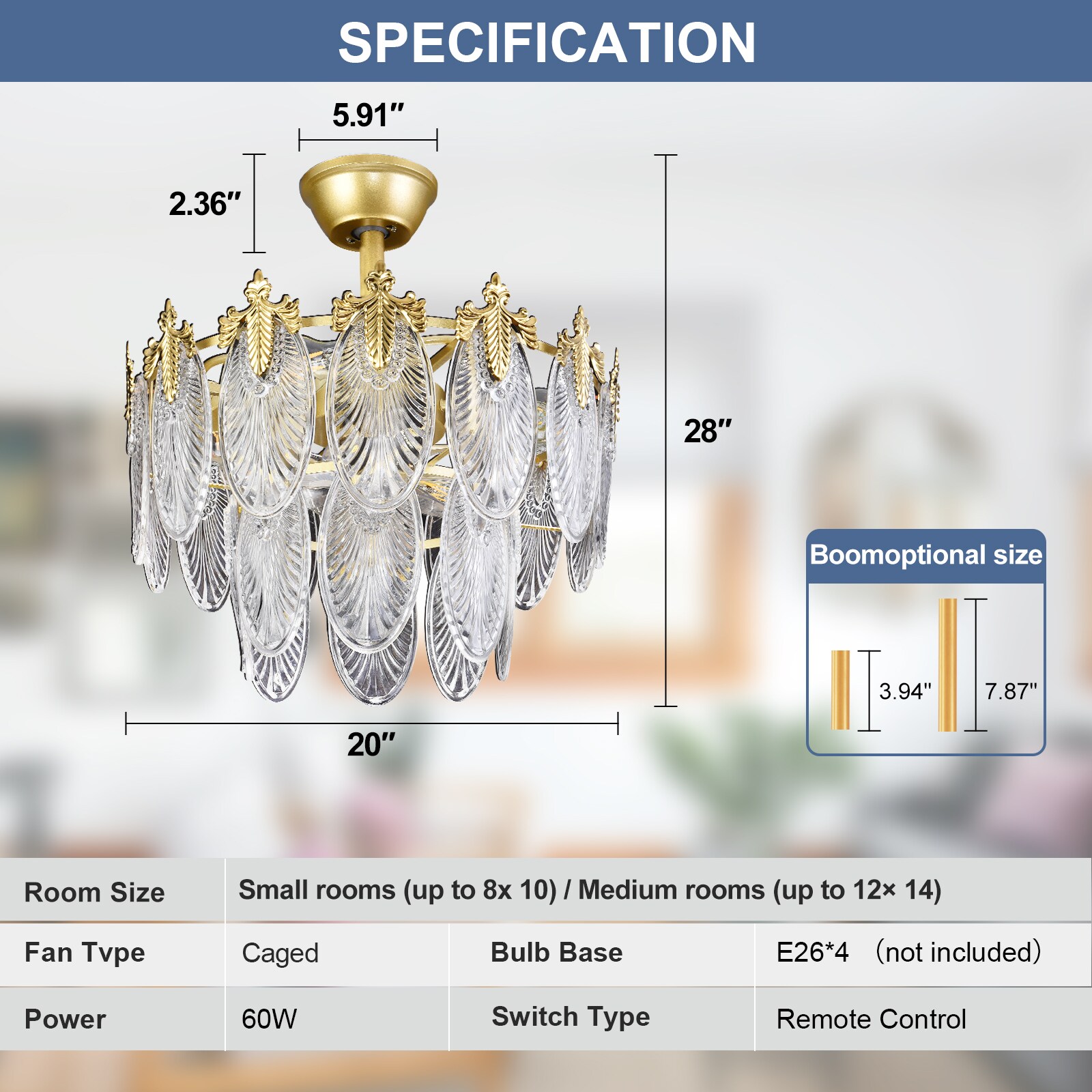 Dovanpaul 236-20C-GD Ceiling-Fans - View #4