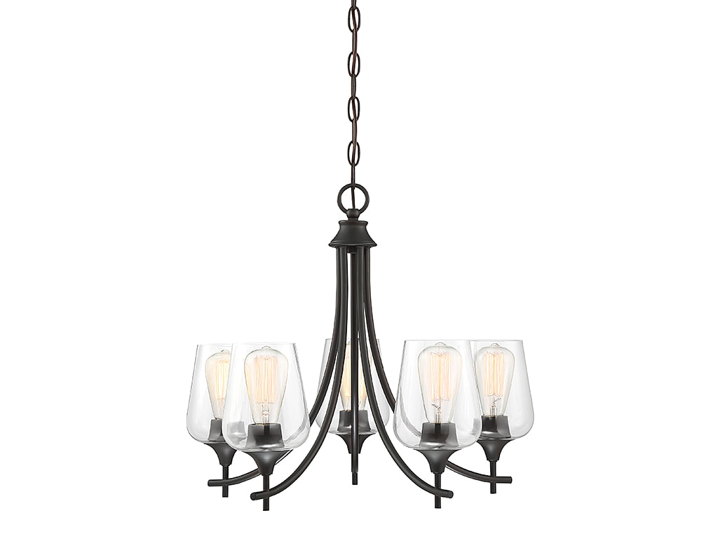 Savoy House Essentials 1-4032-5-13 Octave 5 -Light Brushed Bronze Modern/contemporary For Use in Bedrooms, Dining Rooms, Foyers, Kitchens, Living Rooms Chandelier