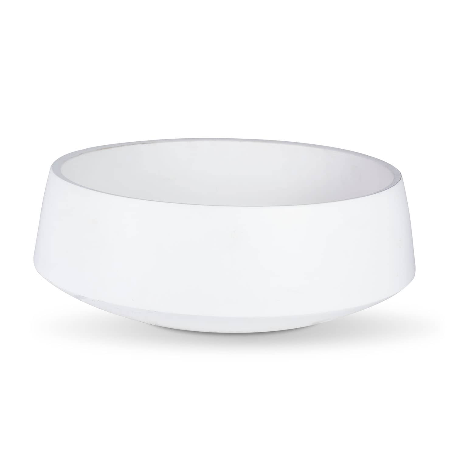 Vasesource TARVA615WH Round 16.0-in W Medium White Ceramic Indoor/Outdoor Planter