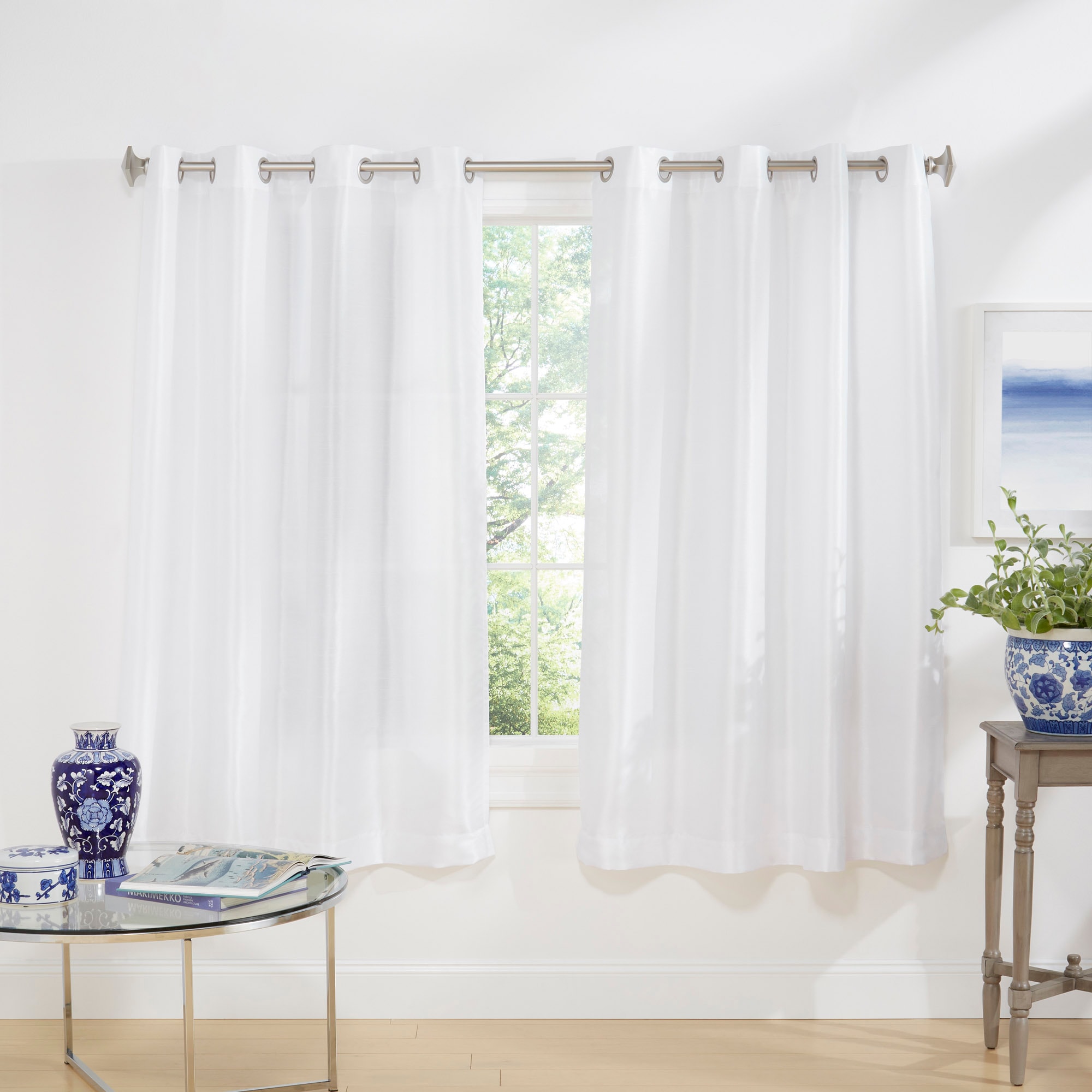 Exclusive Home YA014944DSEHA1 A207 63-Inches Winter White Light filtering Grommet Curtain panel pair