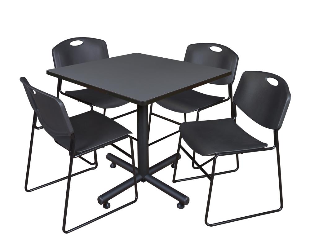 Regency TKB4242GY44BK Breakroom Gray 4-Person Training Table (42-in W x 29-in H)
