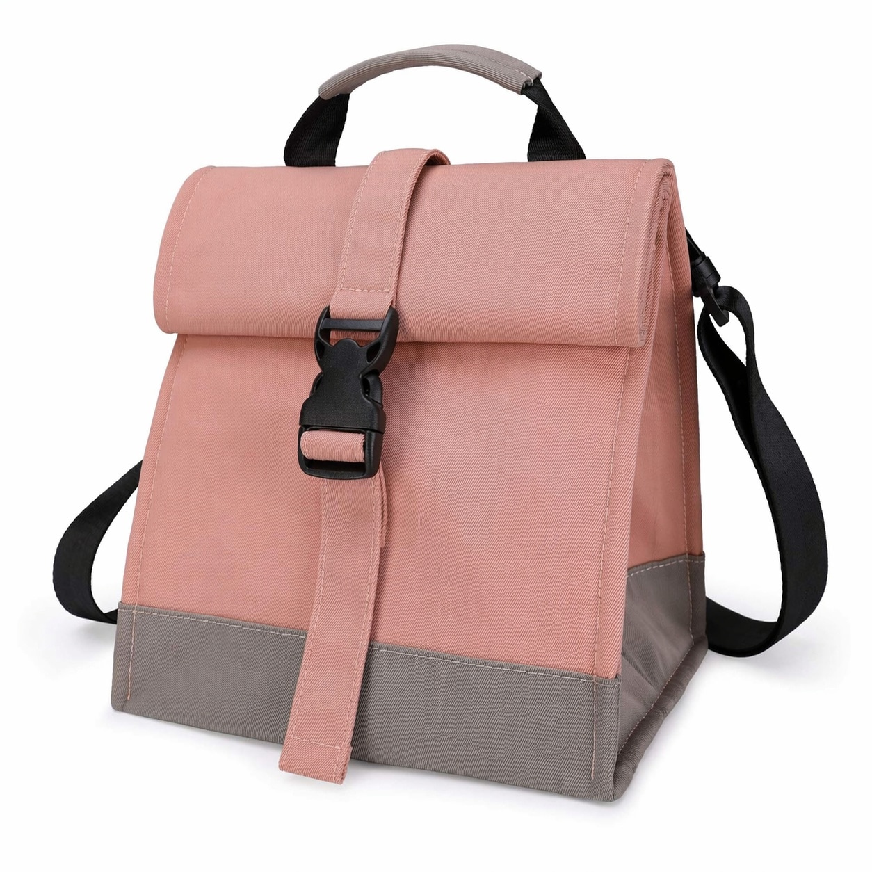 KIWDZFU  Insulated Lunch Bag Pink Small Cooler Bag for Women Girls and Teens Medium Size Holds 12 Cans Adjustable Strap Back Pocket Durable Easy