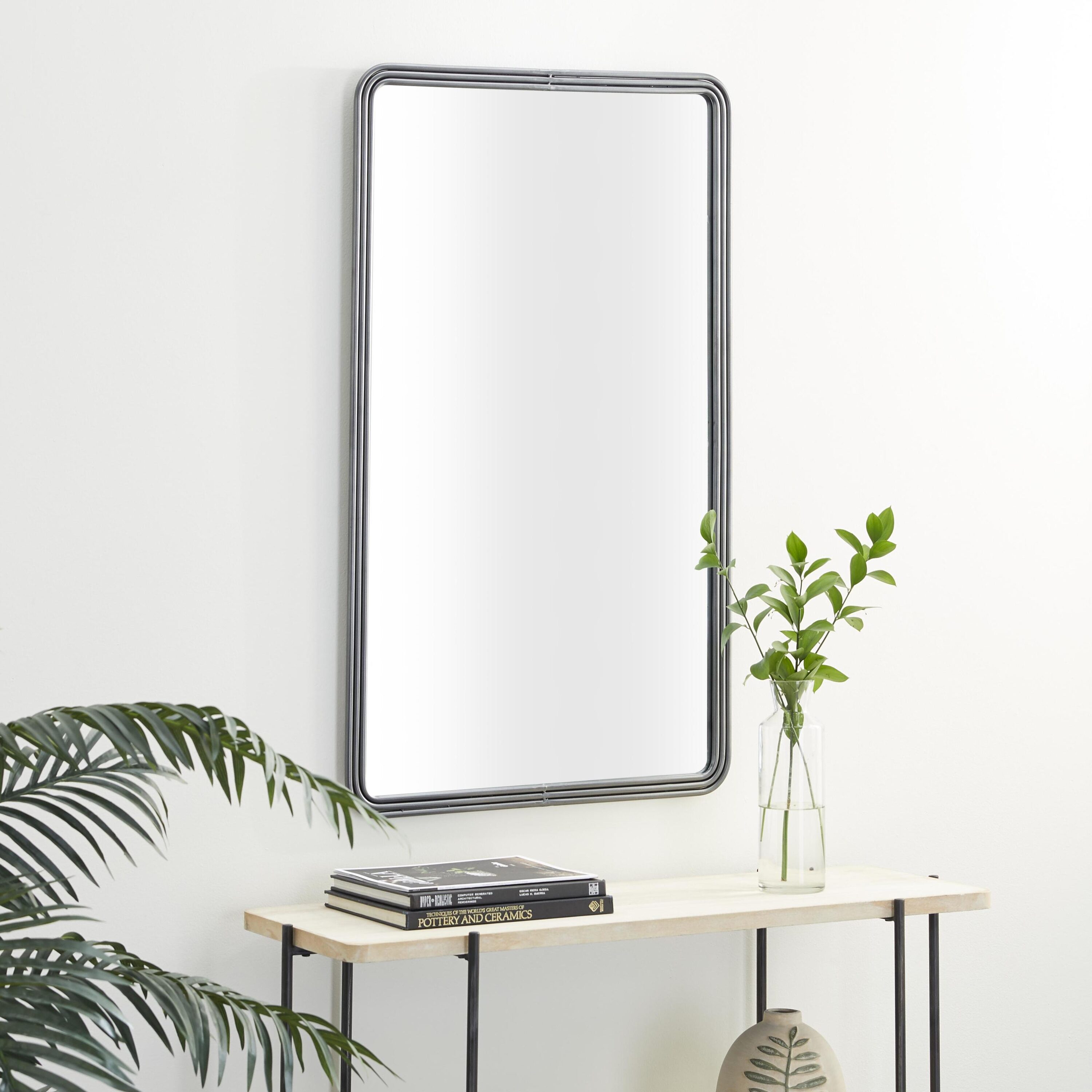 Grayson Lane 16412 23.5-Inches W x 39.5-Inches H Rectangle Black Framed Wall Mirror