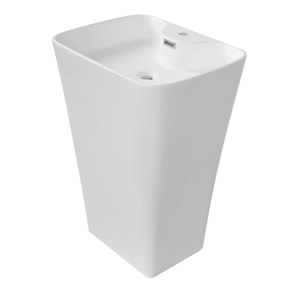 Streamline Glossy Composite Modern Pedestal Sink Combo (17.7-in x 23.6 ...