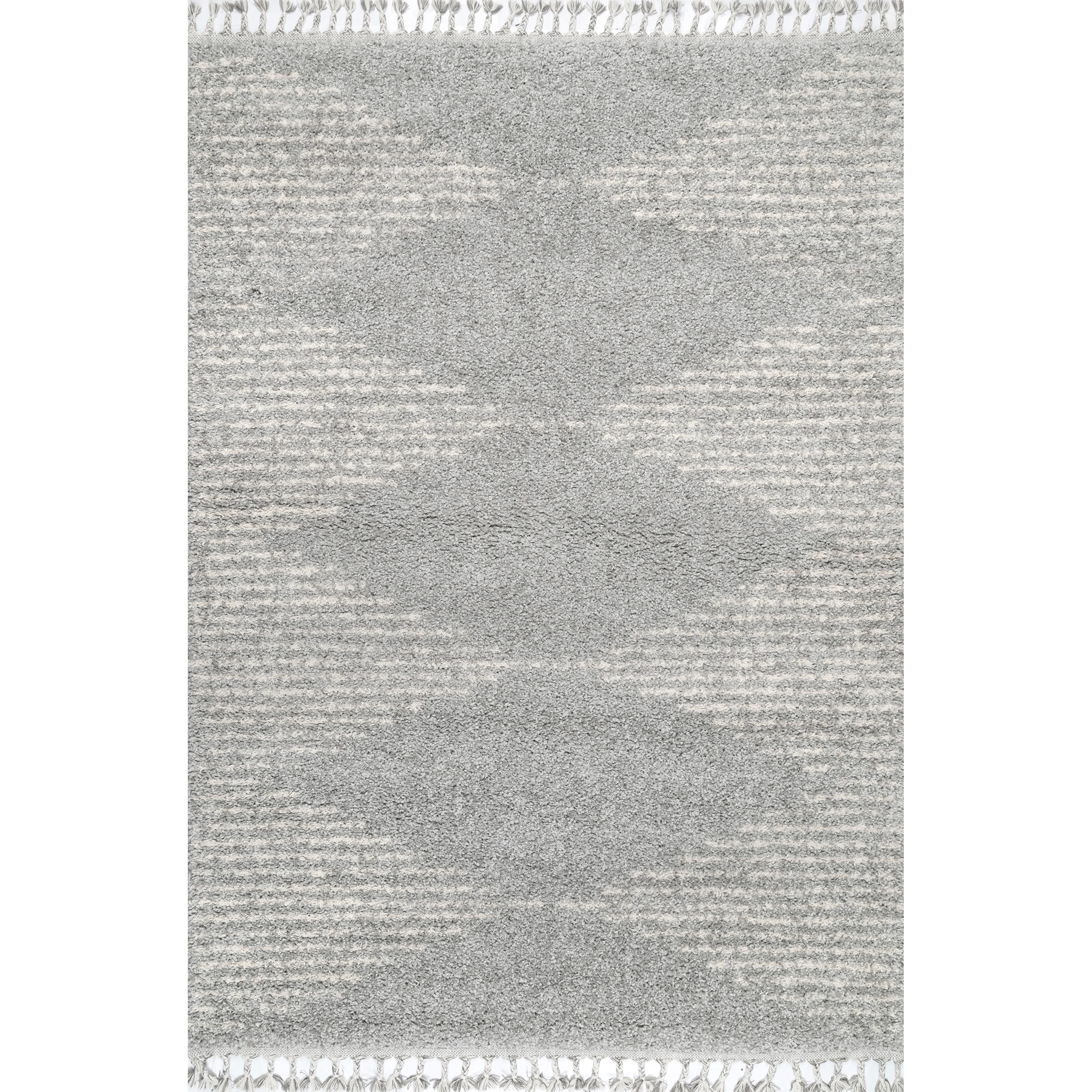 Gray Diamond Braided Shag 4' x 6' Synthetic Area Rug