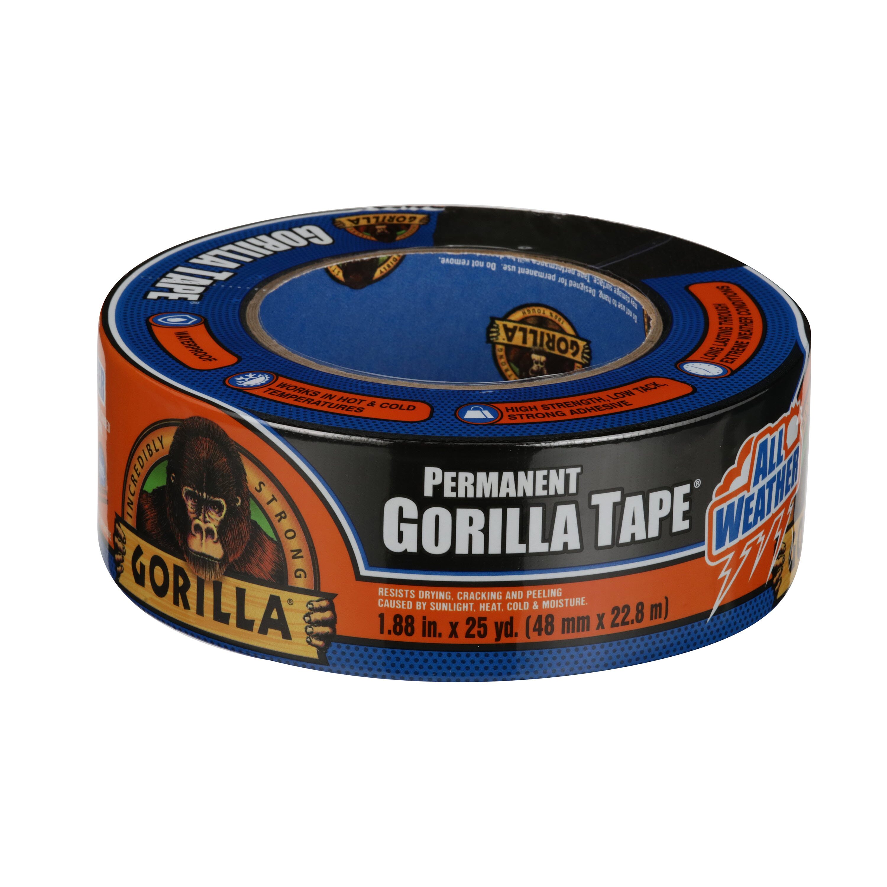  Gorilla - Heavy Duty Double Sided Mounting Tape, Weatherproof,  1 x 60, Black, (Pack of 1) : Office Products
