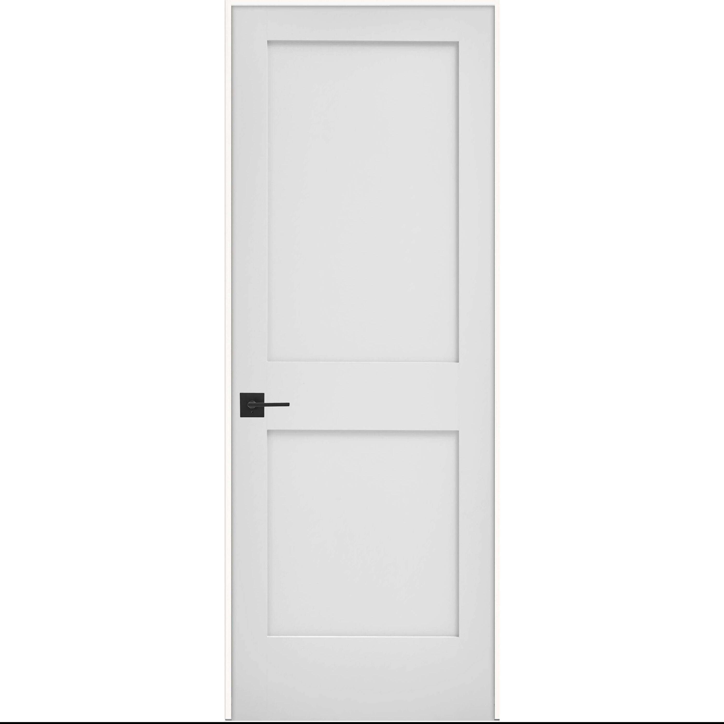 32-in x 80-in Solid Core 2-panel Square Right Hand Smooth Primed Mdf Flat Jamb Single Prehung Interior Door in White | - JELD-WEN LOWOLJW249800033