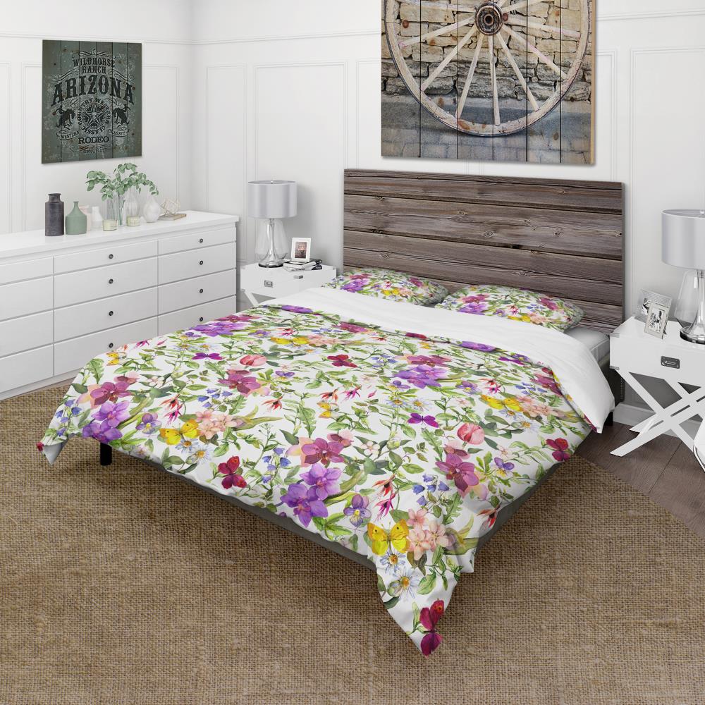 Designart BED19308-K 3 -Piece Purple King Duvet cover Set