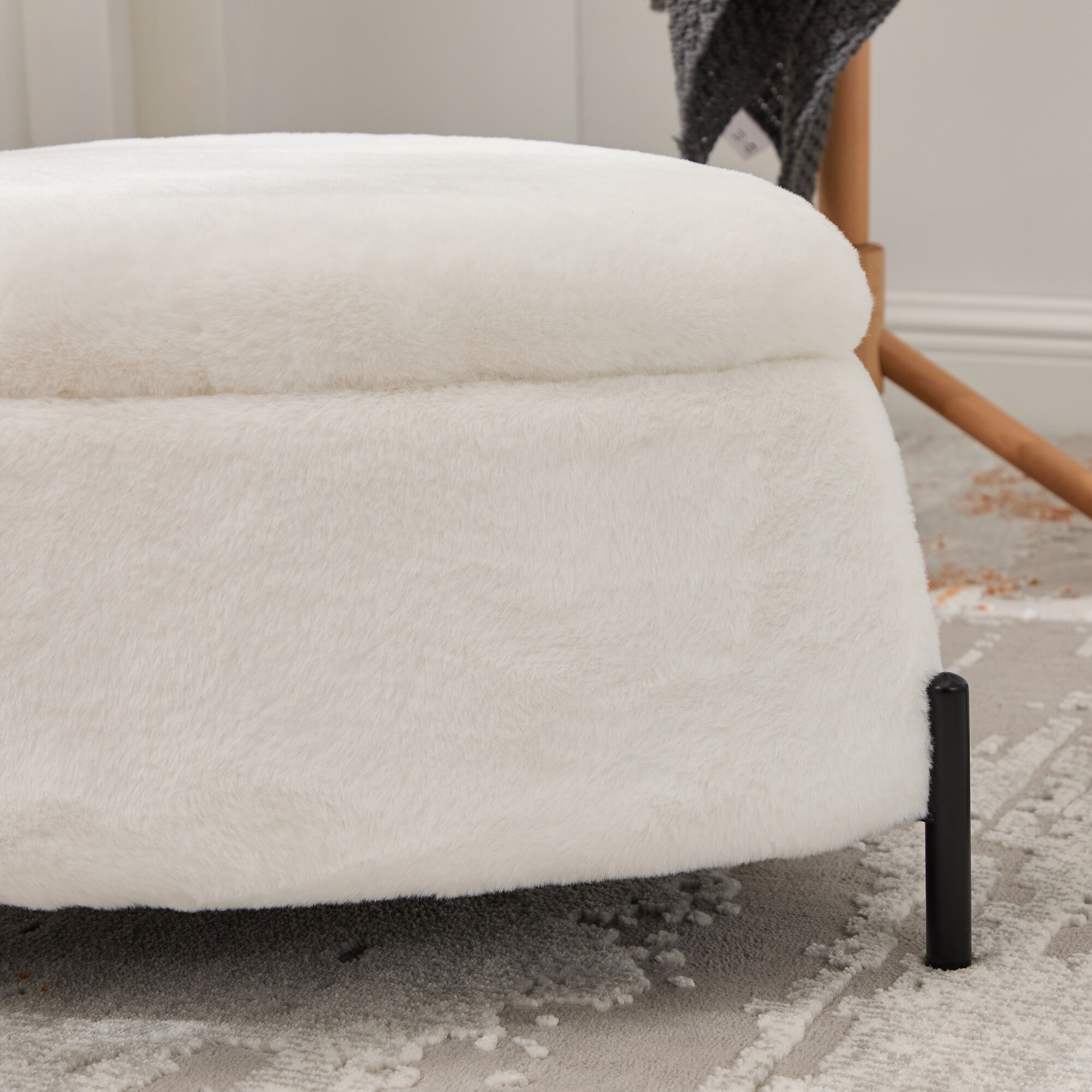 Aortzio HM-T4045-IVORY Indoor-Ottomans - View #10