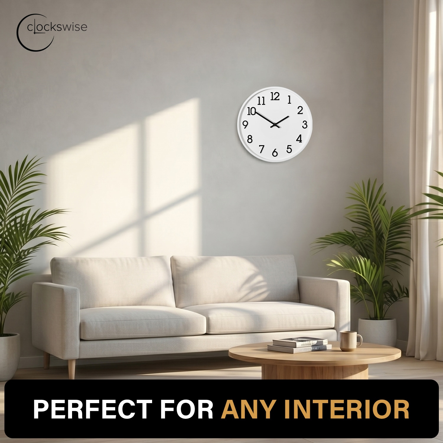 Clockswise QI004970.WT Indoor-Outdoor-Clocks - View #2