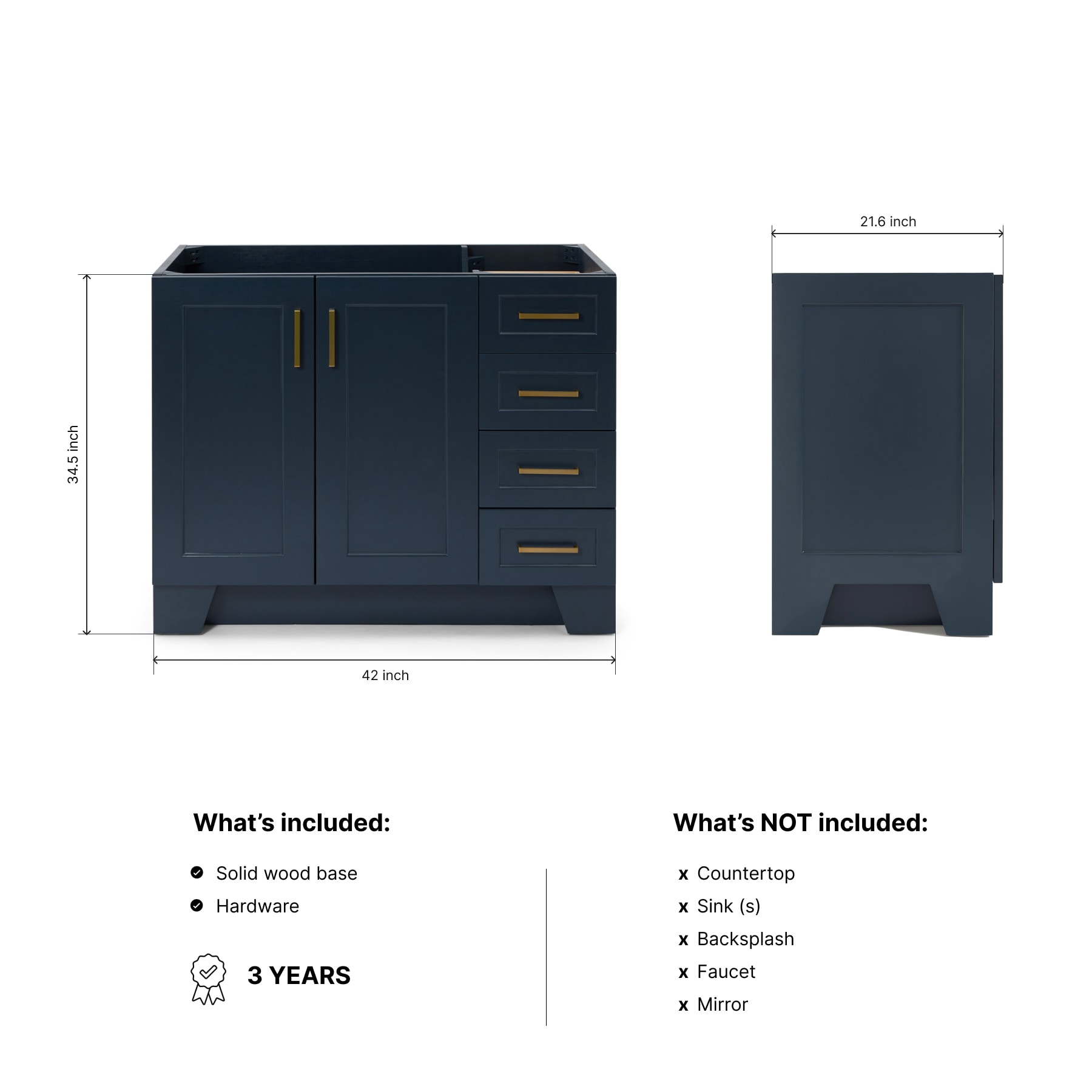 ARIEL Q043S-L-BC-MNB vanities - View #3