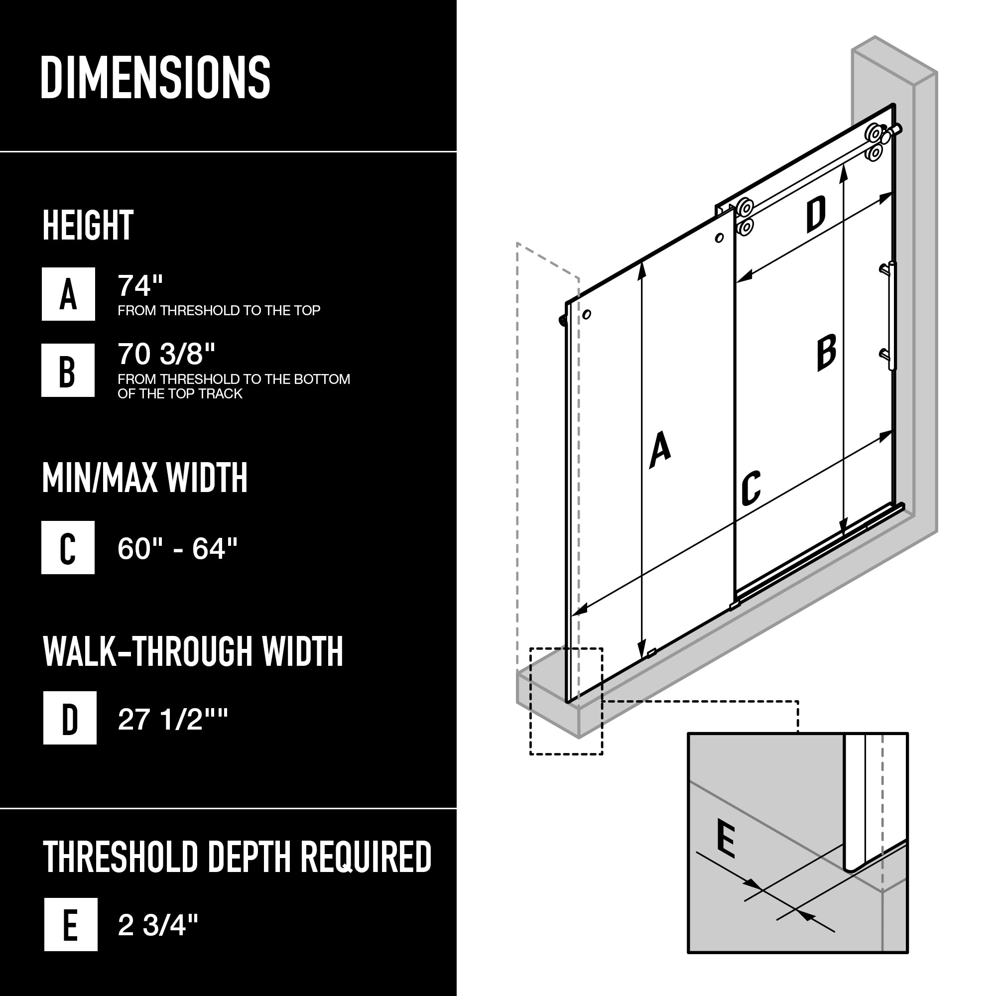 VIGO VG6041CHCL6474 Shower-Doors - View #2