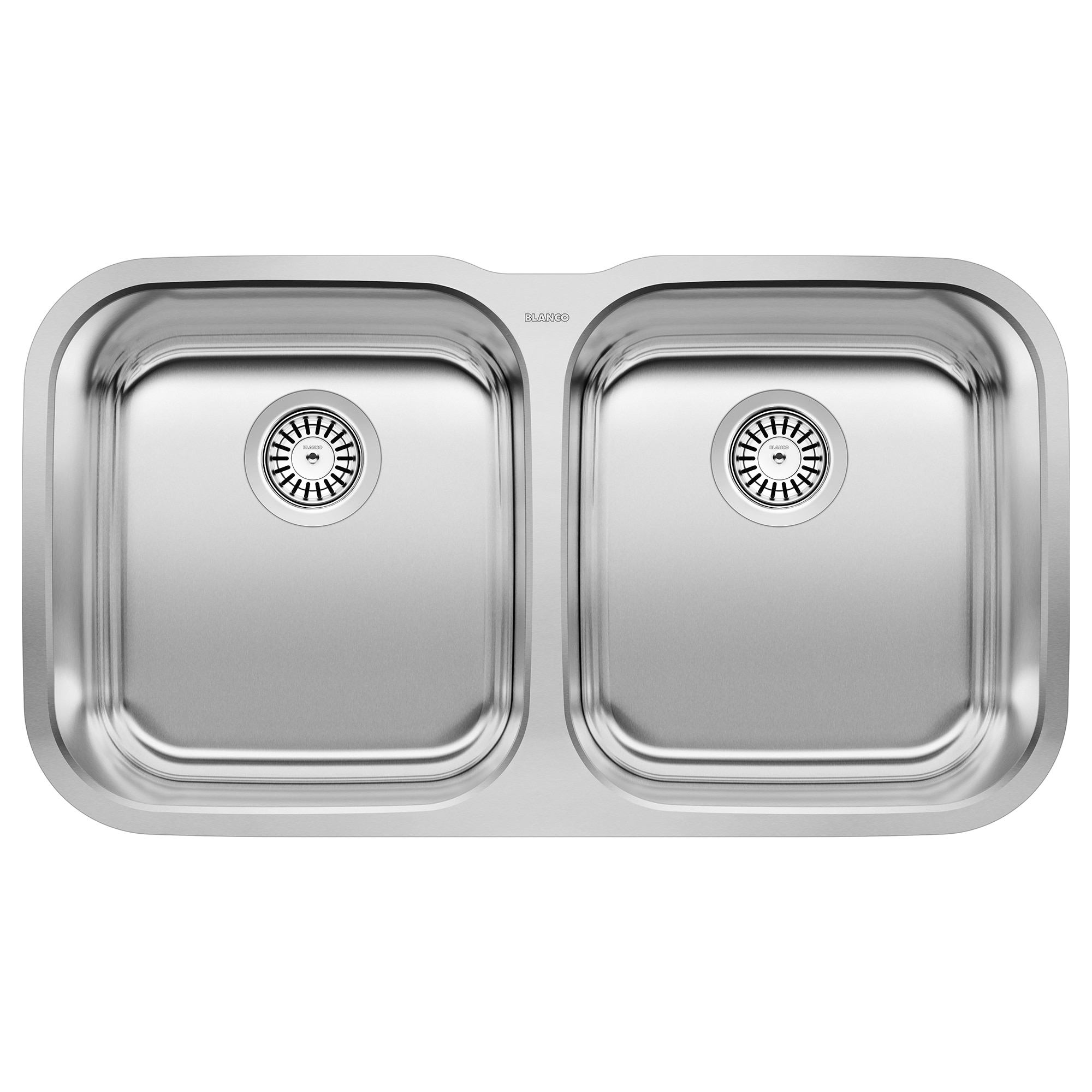 BLANCO 441020 Stellar Undermount 33.37-in x 18.5-in Stainless steel Double equal bowl 18 -Gauge Kitchen Sink