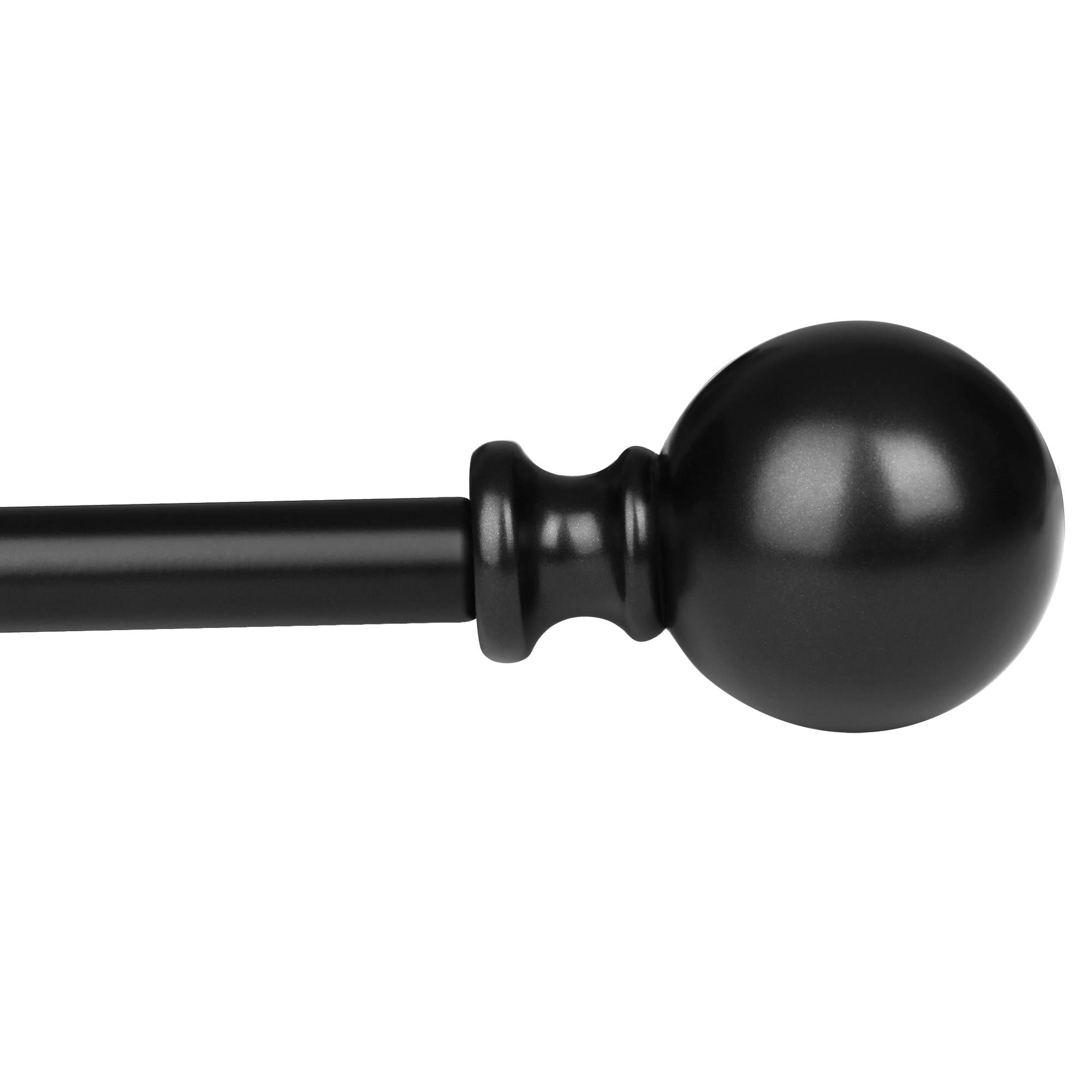 Utopia Alley D38Z 86-in to 120-in Black Iron Single curtain rod with Finials