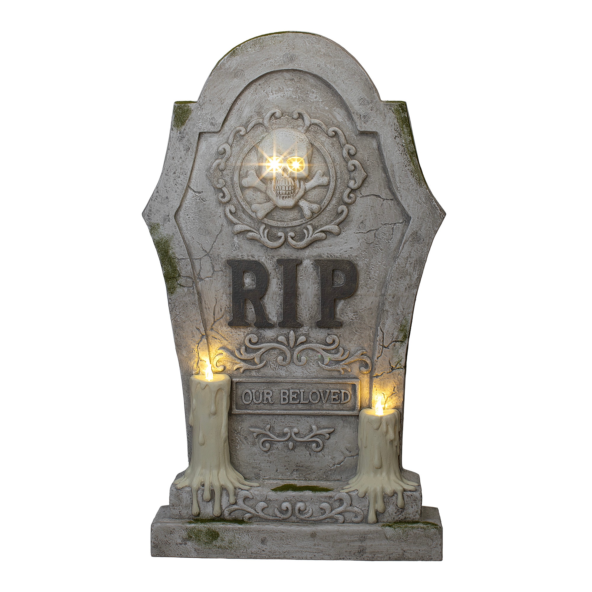 Haunted Living 83D0010A 36-in Freestanding Lighted Tombstone Door decoration Life size statue