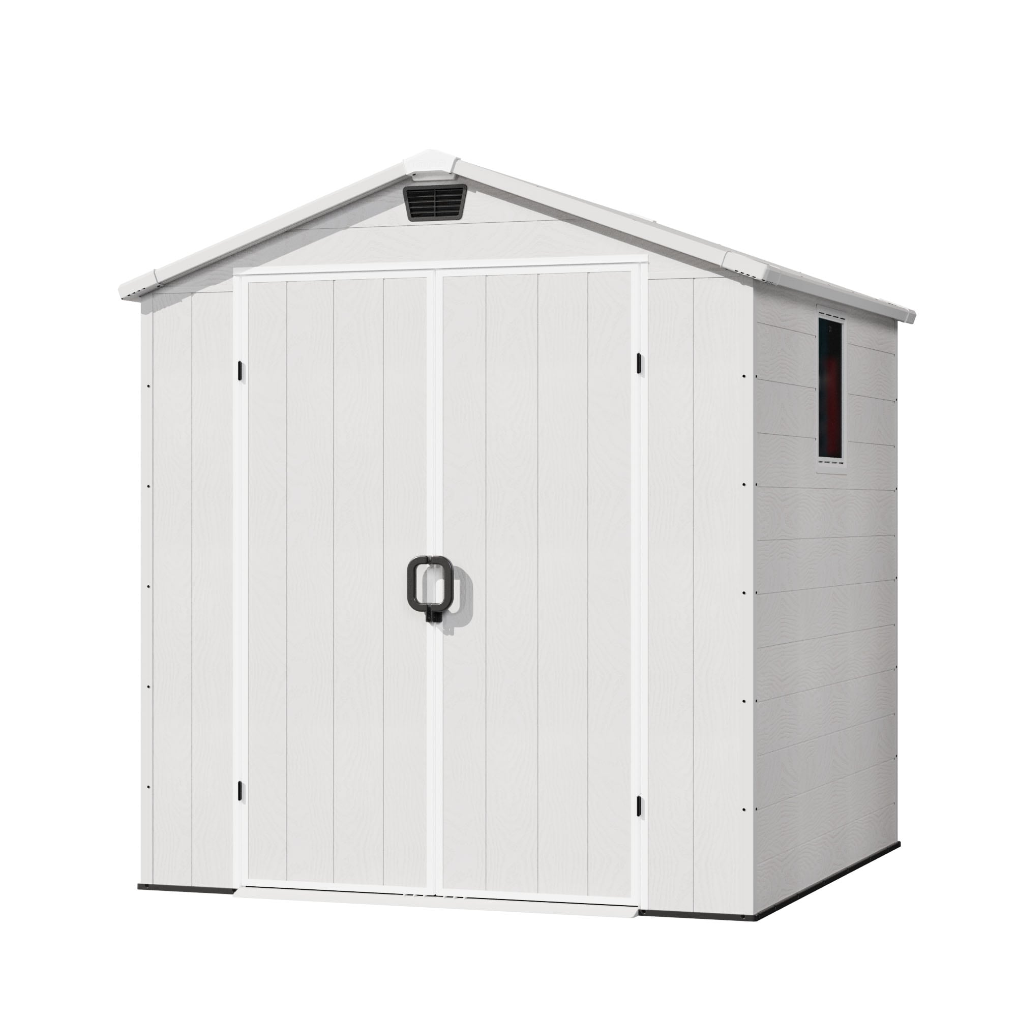 Patiowell WES-EN66-4WT 6-ft x 6-ft White Gable Resin Storage Shed (Floor Included)