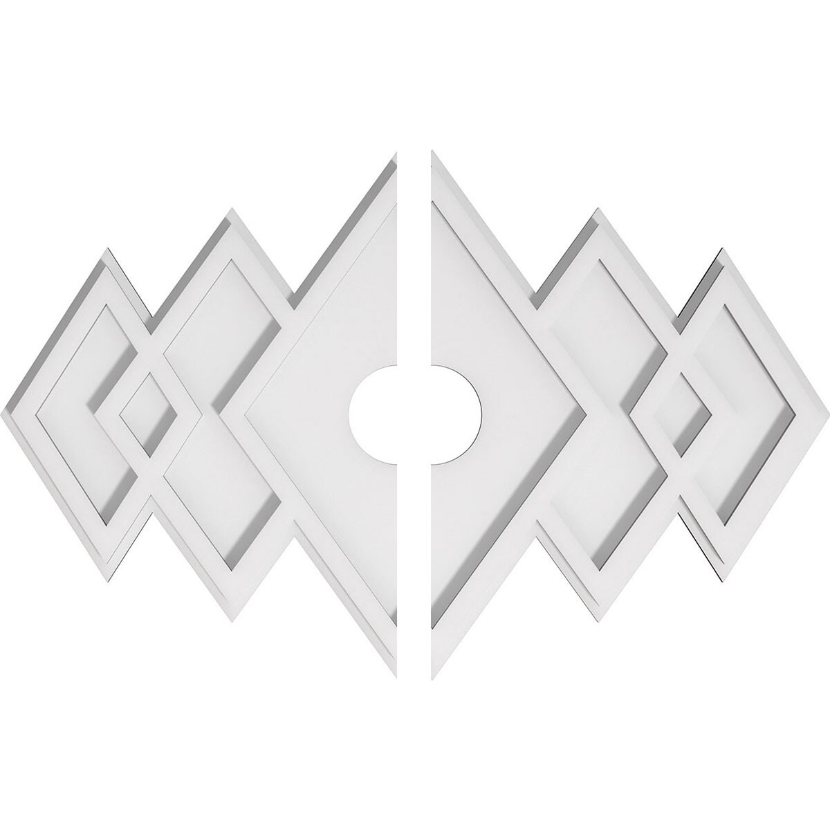 Ekena Millwork CMP24X16ZE2-03000 Zoe 24-in W x 16-in L Contemporary PVC Split Ceiling Medallion
