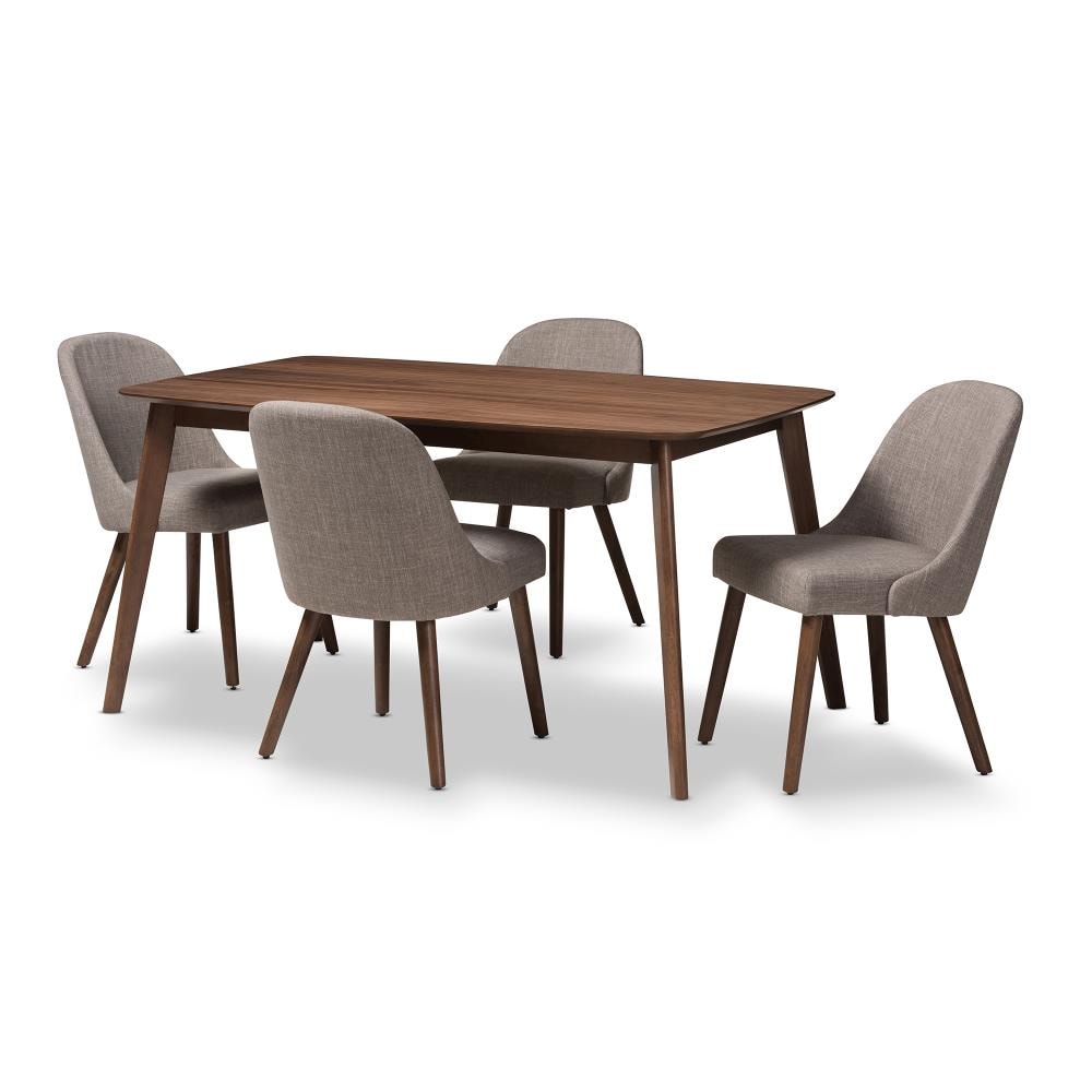 Baxton Studio 144-7943-7946-LW Cody Grey Contemporary/Modern Dining Room Set with Rectangular Table (Seats 4)