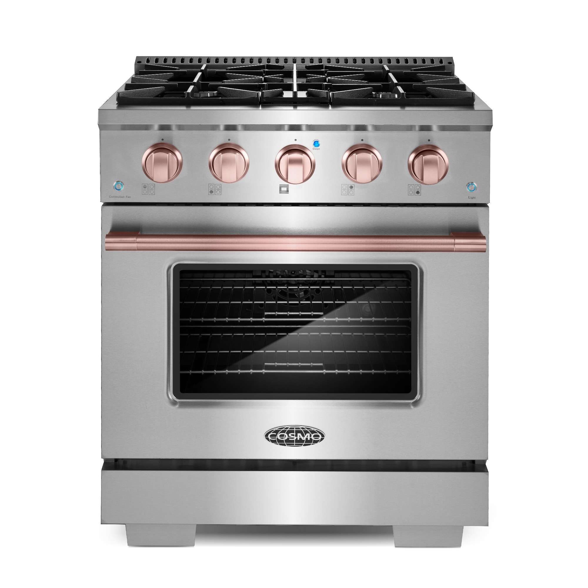 FORNO Massimo Gold 30-in 5 Burners 4.32-cu ft Air Fry Freestanding Natural  Gas Range (Stainless Steel)