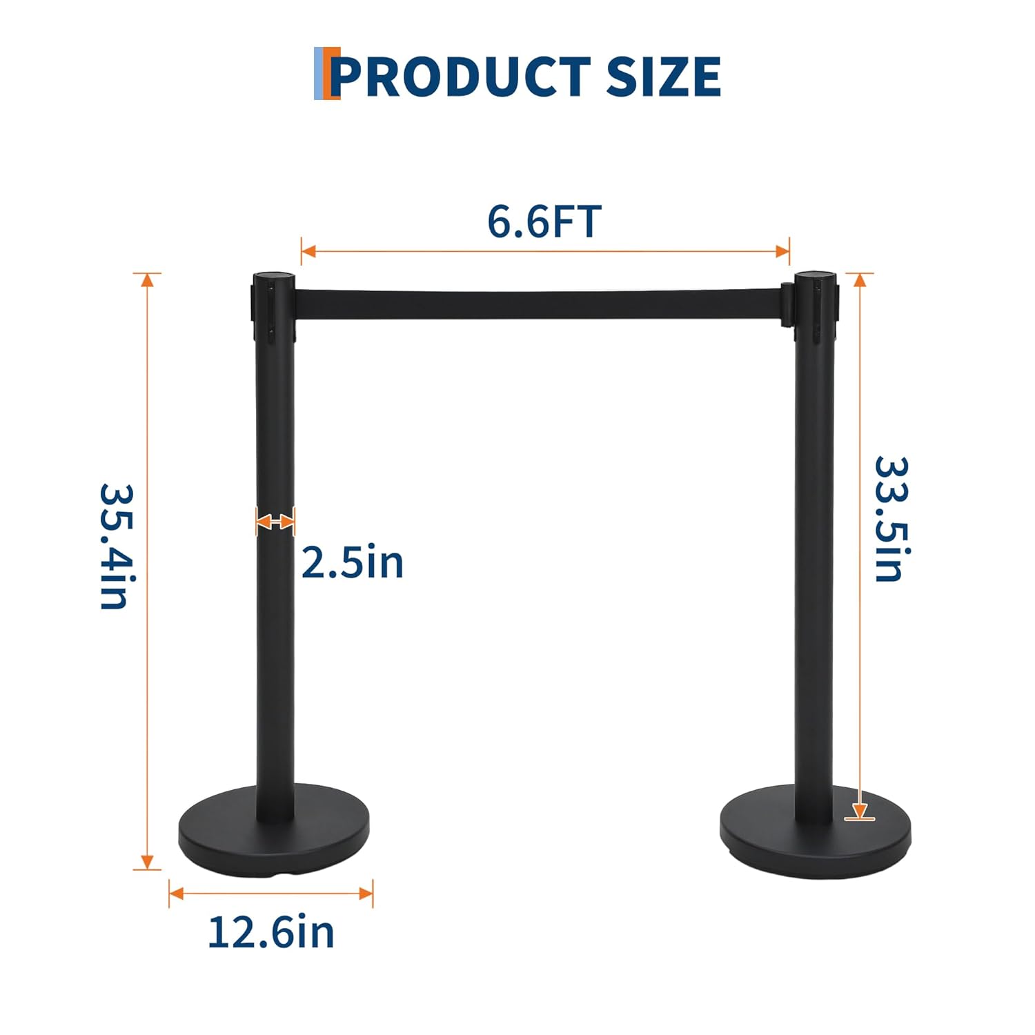 GAOMON 4 Pack Retractable Belt Stanchions 6.6 Ft Crowd Control Queue ...