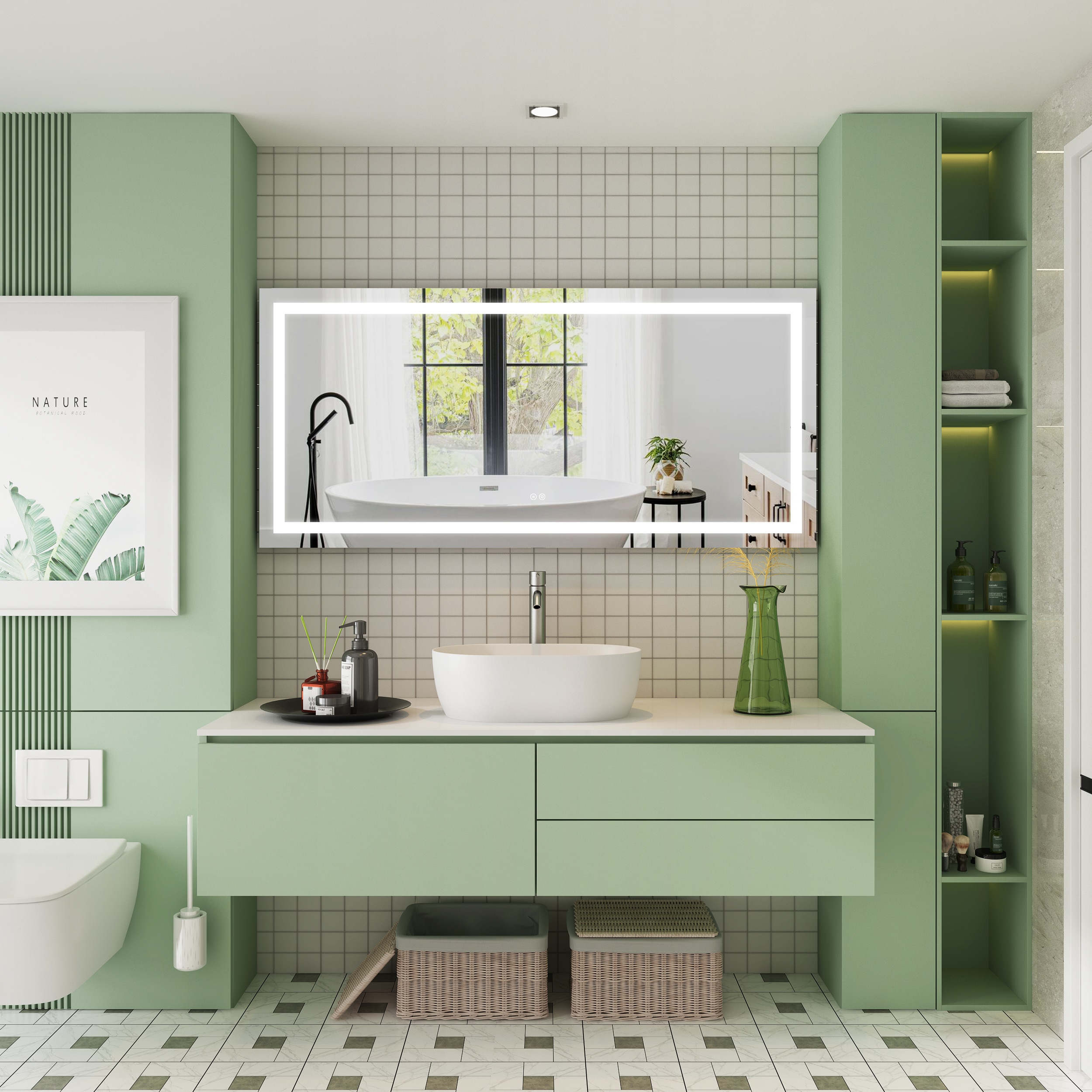 WELLFOR W1MRL6028 Framed-Bath-Mirrors - View #3