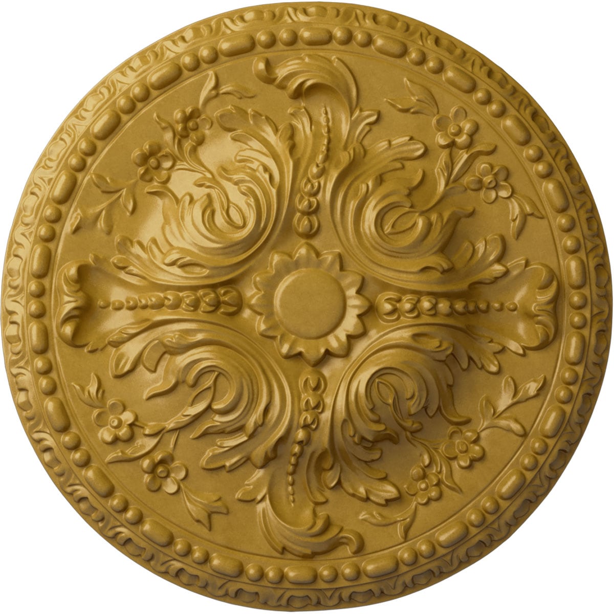 Ekena Millwork CM20AMIGS Amelia 19.625-in W x 19.625-in L Painted Iridescent Gold Polyurethane Whole Ceiling Medallion
